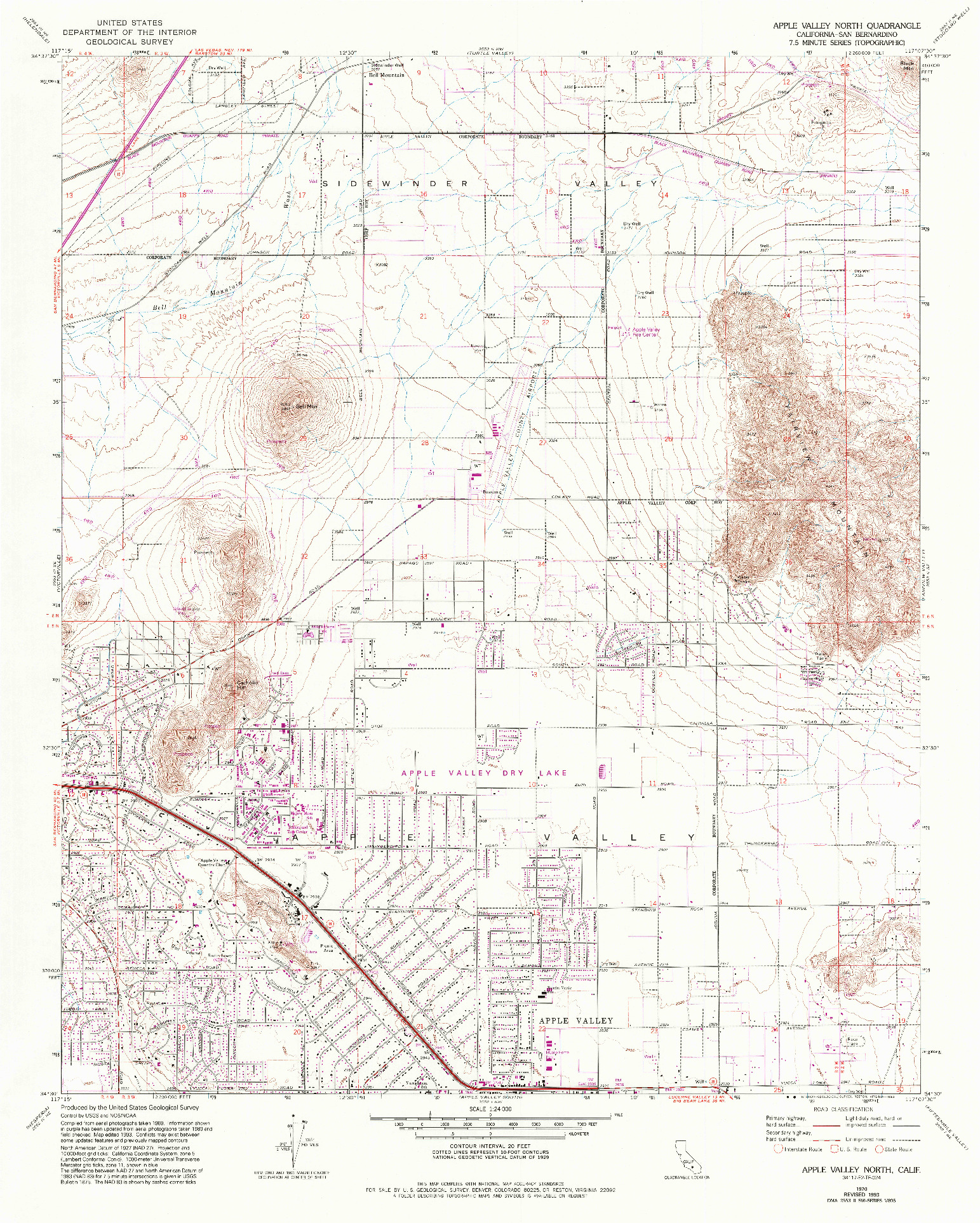 USGS 1:24000-SCALE QUADRANGLE FOR APPLE VALLEY NORTH, CA 1970