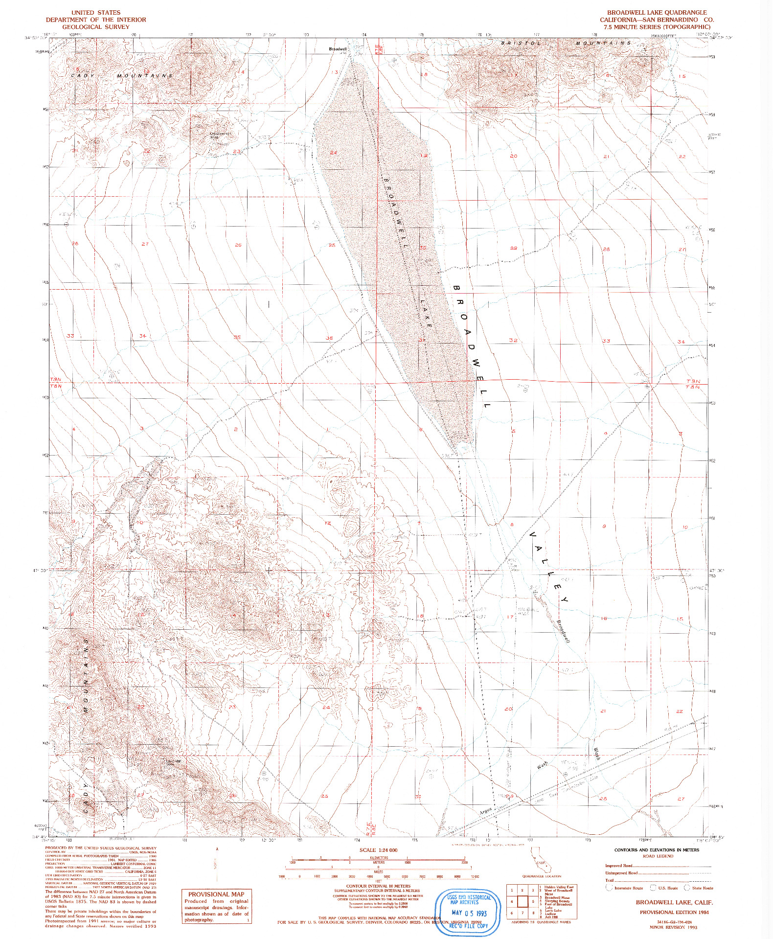 USGS 1:24000-SCALE QUADRANGLE FOR BROADWELL LAKE, CA 1984