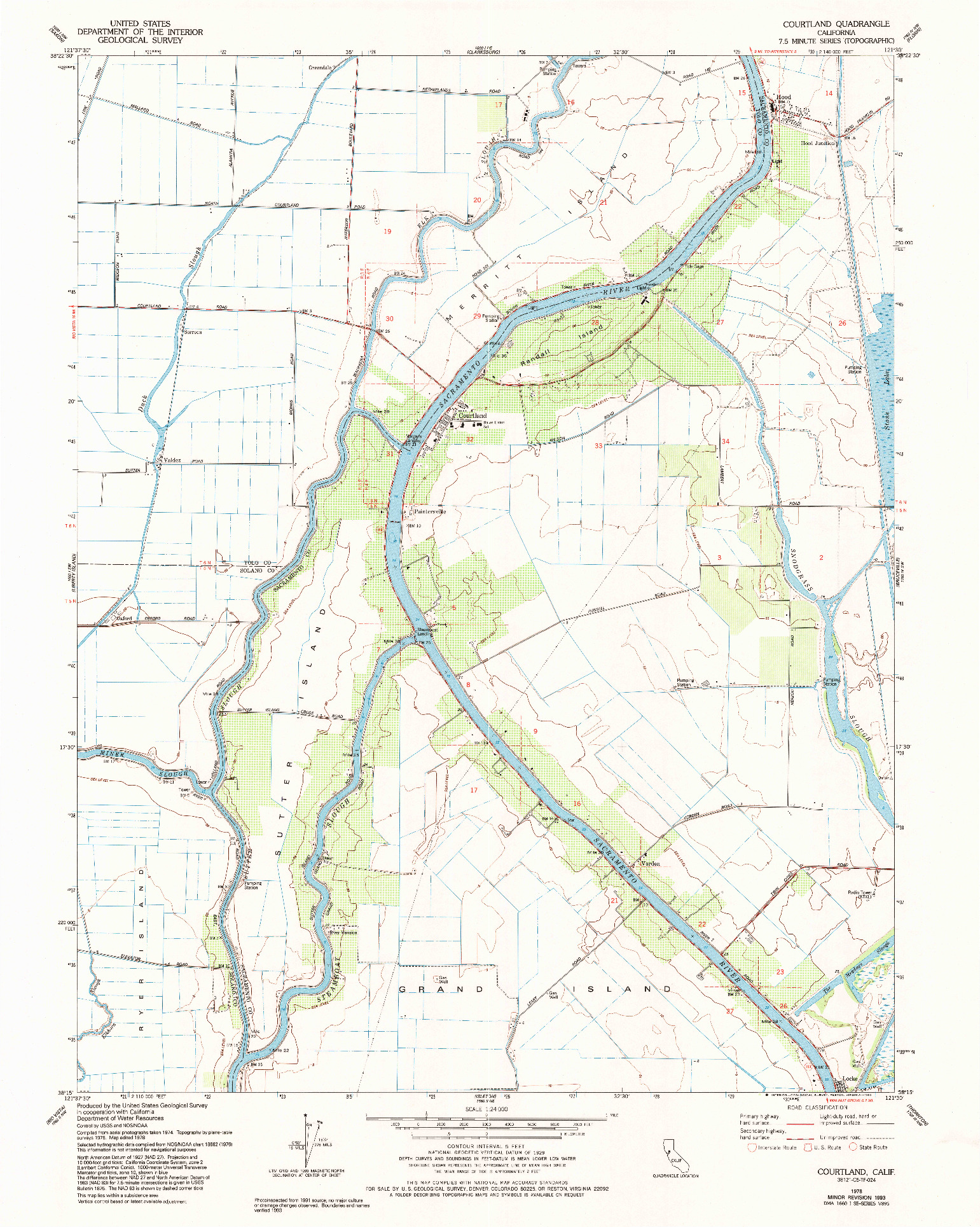 USGS 1:24000-SCALE QUADRANGLE FOR COURTLAND, CA 1978