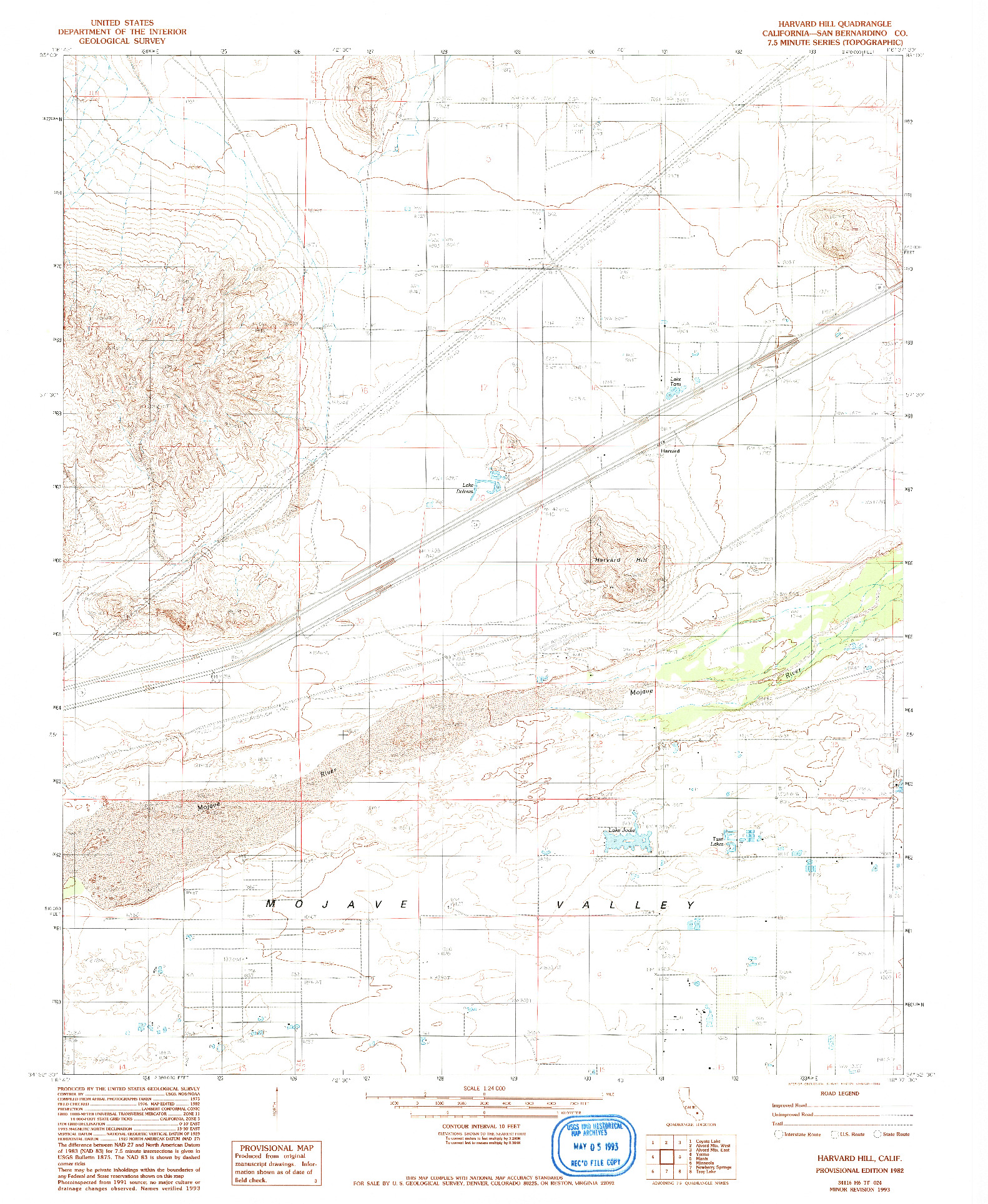 USGS 1:24000-SCALE QUADRANGLE FOR HARVARD HILL, CA 1982