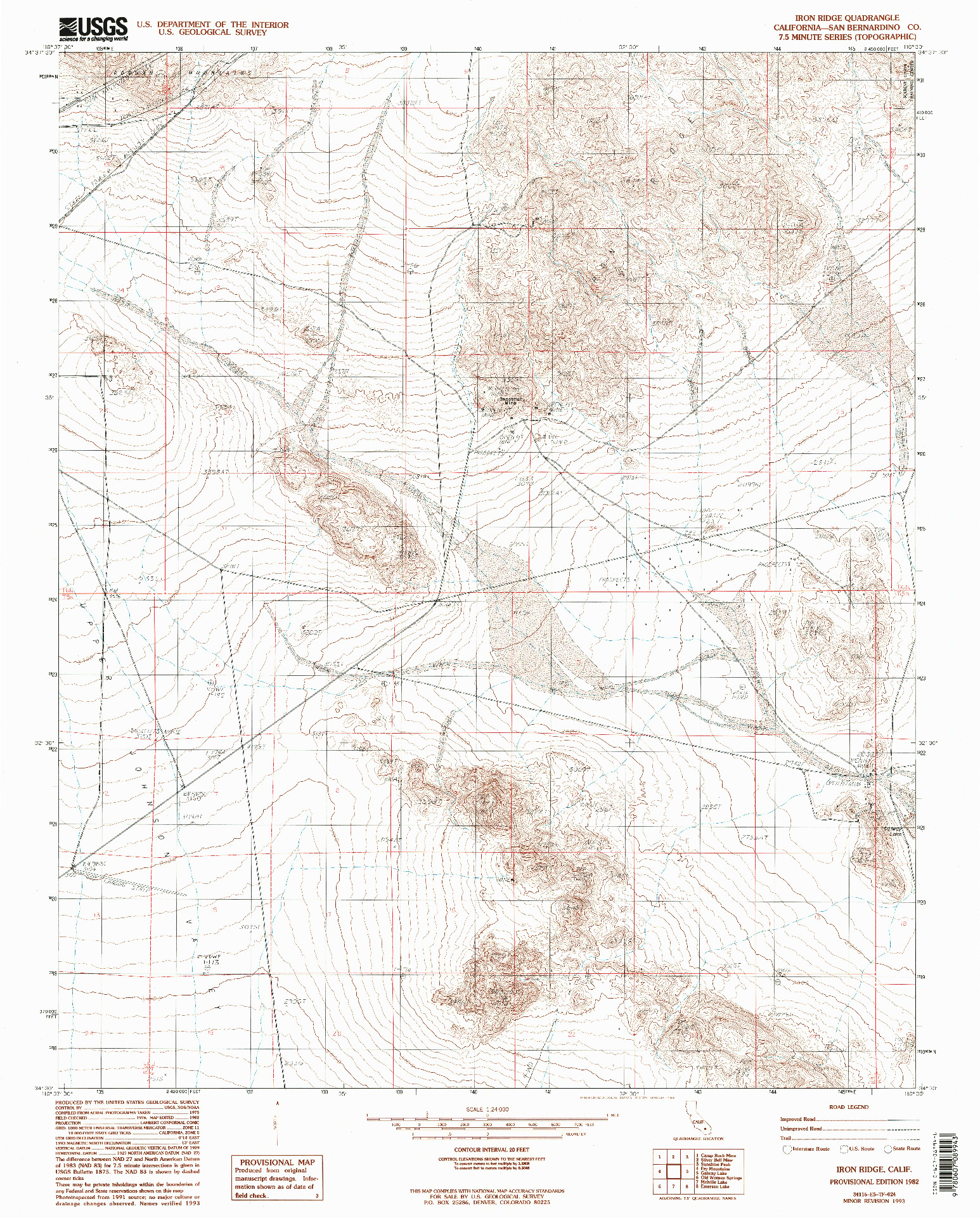 USGS 1:24000-SCALE QUADRANGLE FOR IRON RIDGE, CA 1982