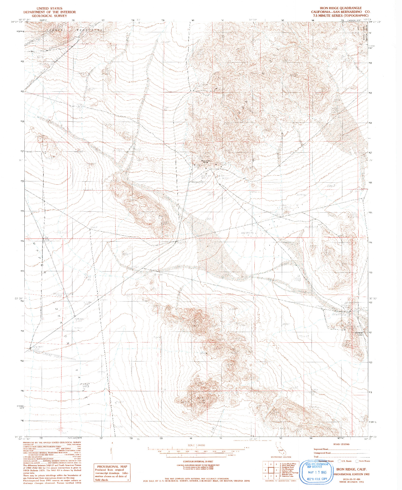 USGS 1:24000-SCALE QUADRANGLE FOR IRON RIDGE, CA 1993