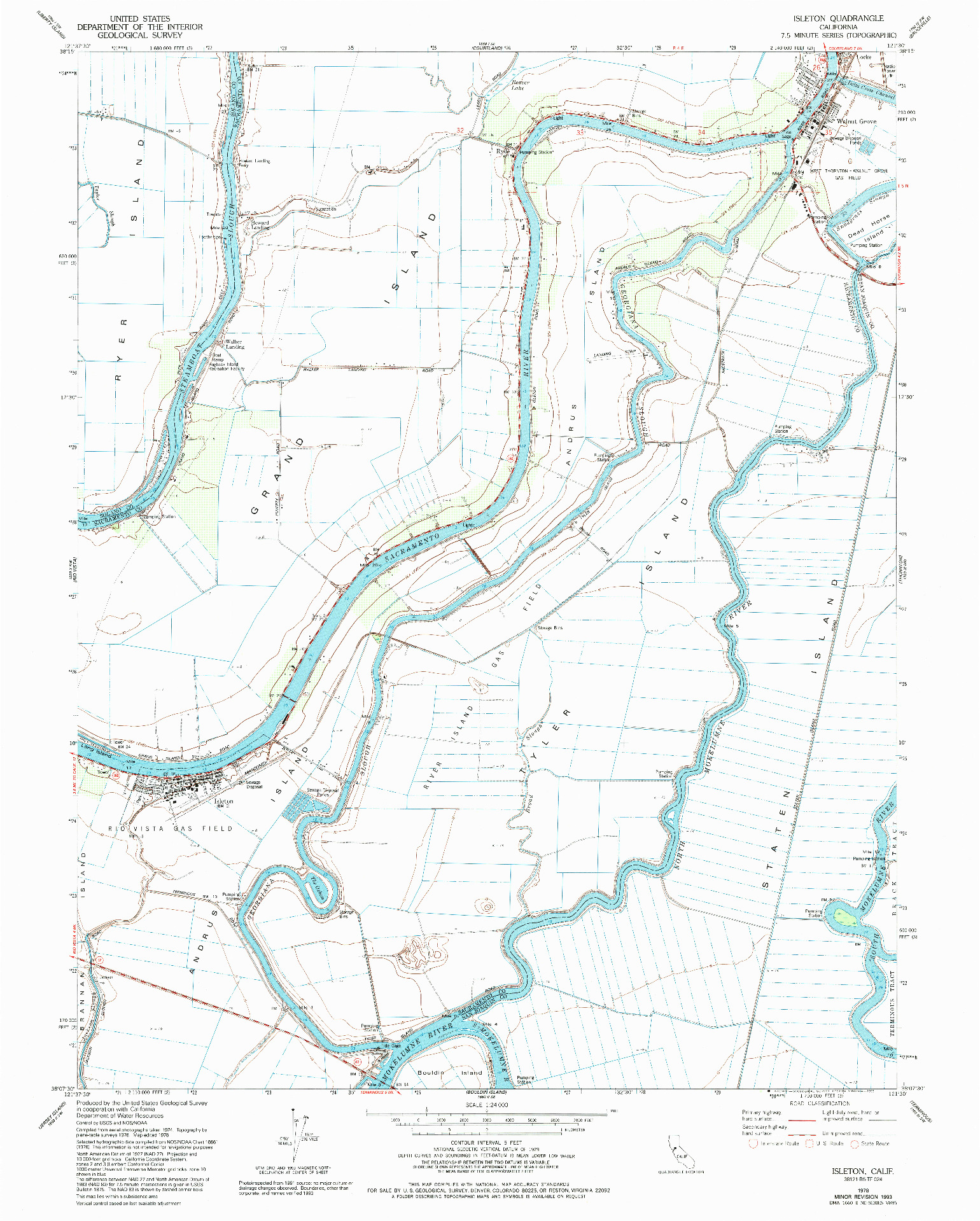 USGS 1:24000-SCALE QUADRANGLE FOR ISLETON, CA 1978