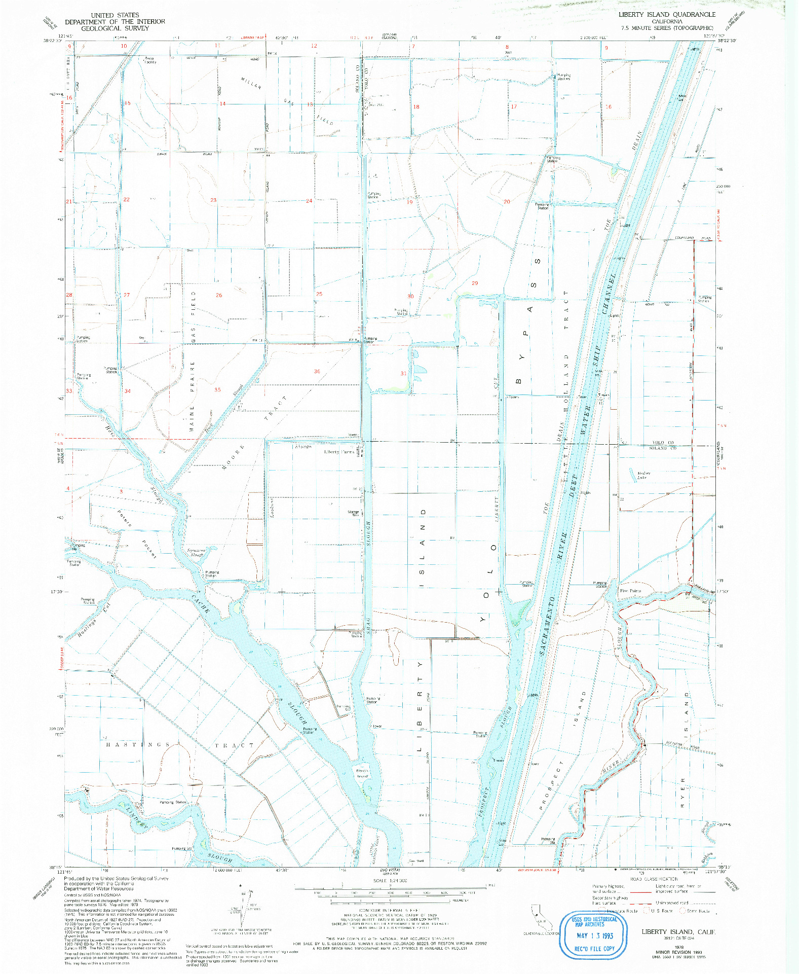 USGS 1:24000-SCALE QUADRANGLE FOR LIBERTY ISLAND, CA 1978