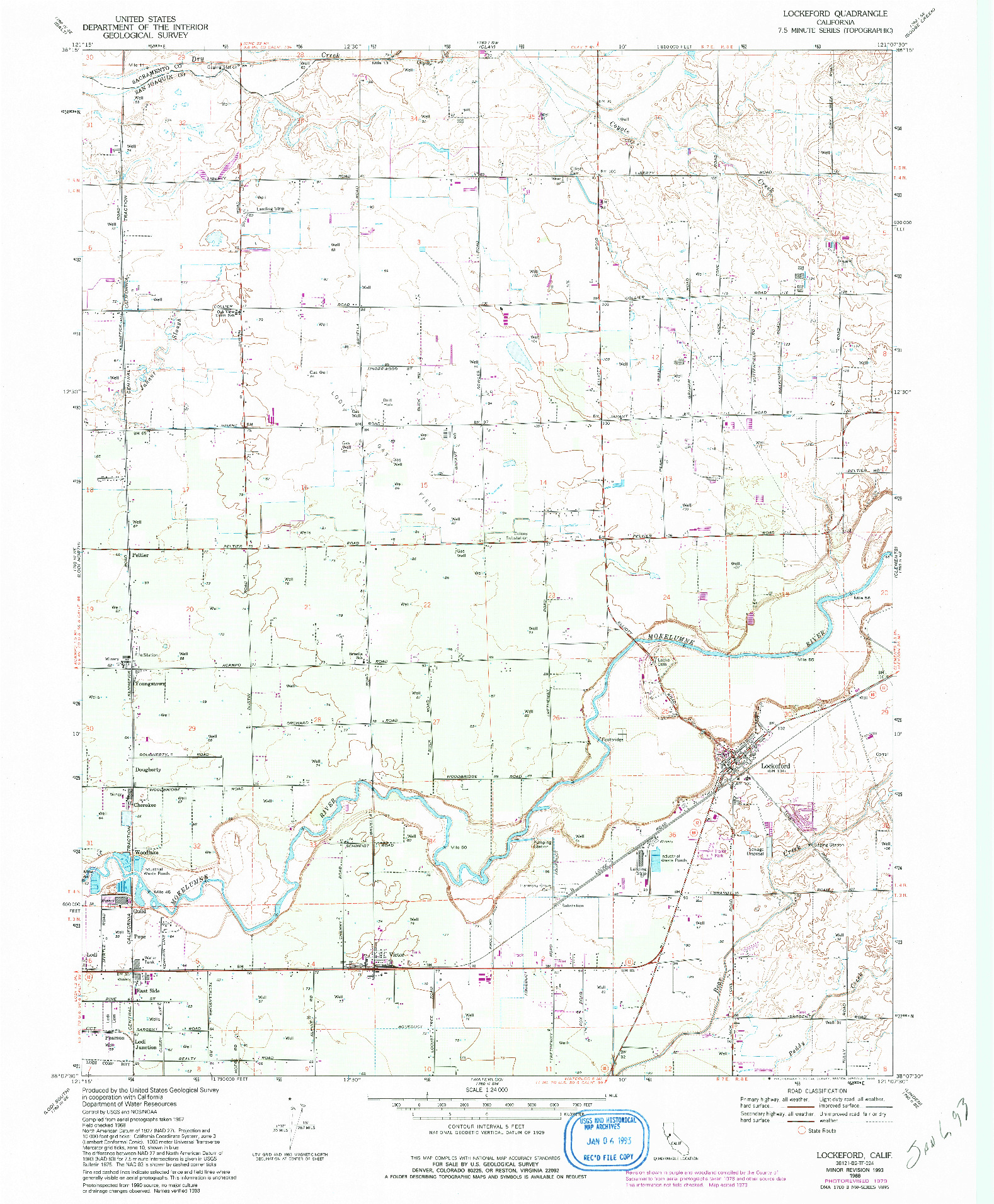 USGS 1:24000-SCALE QUADRANGLE FOR LOCKEFORD, CA 1968