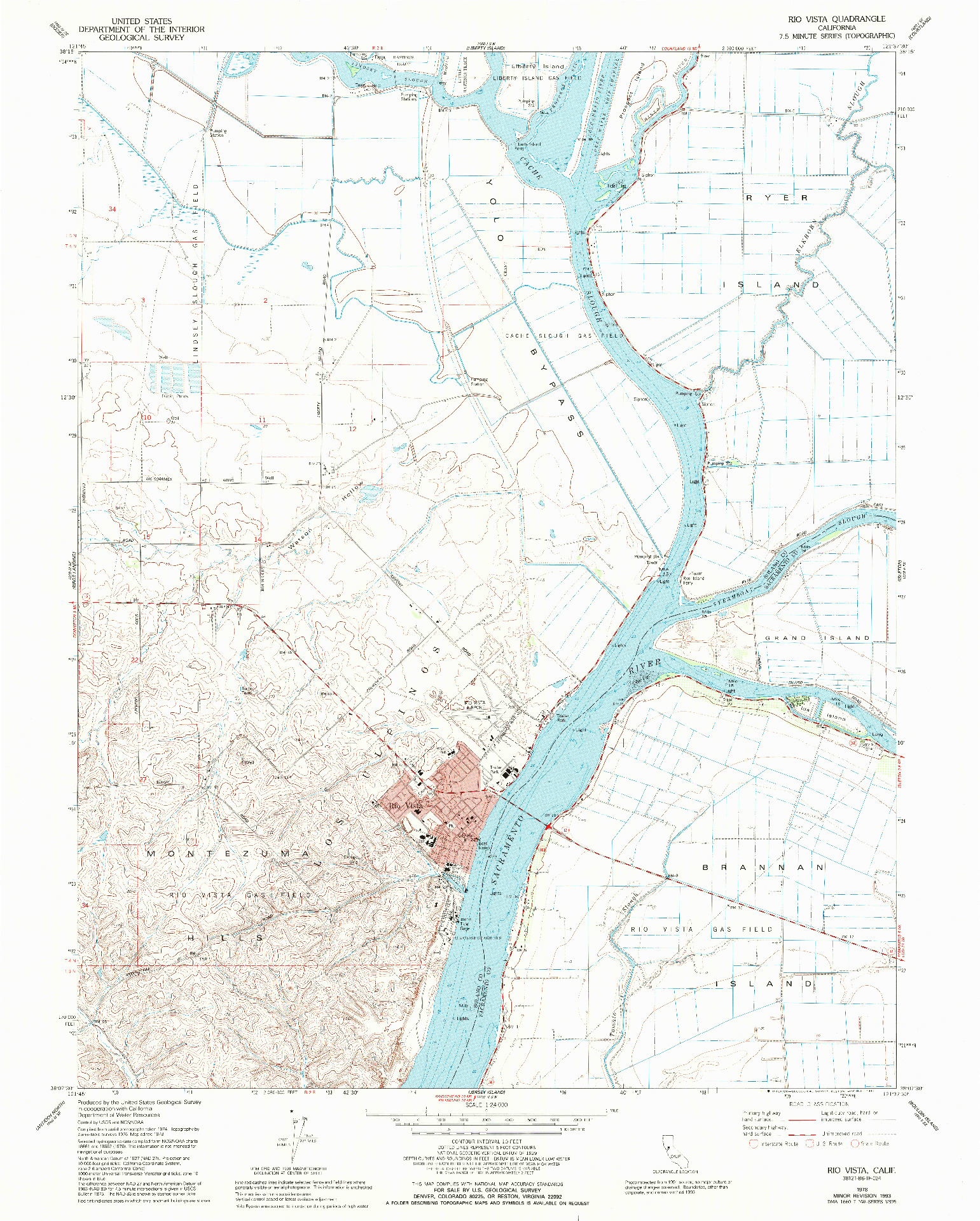 USGS 1:24000-SCALE QUADRANGLE FOR RIO VISTA, CA 1978