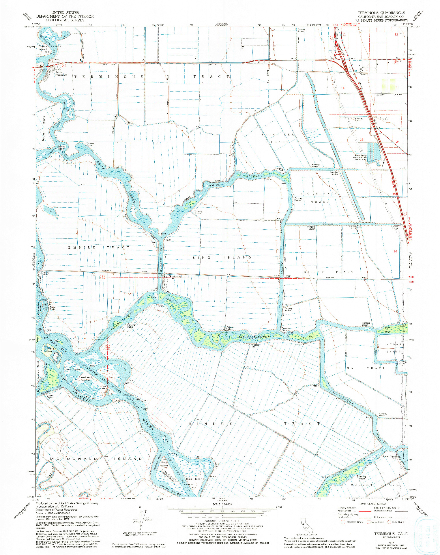 USGS 1:24000-SCALE QUADRANGLE FOR TERMINOUS, CA 1978
