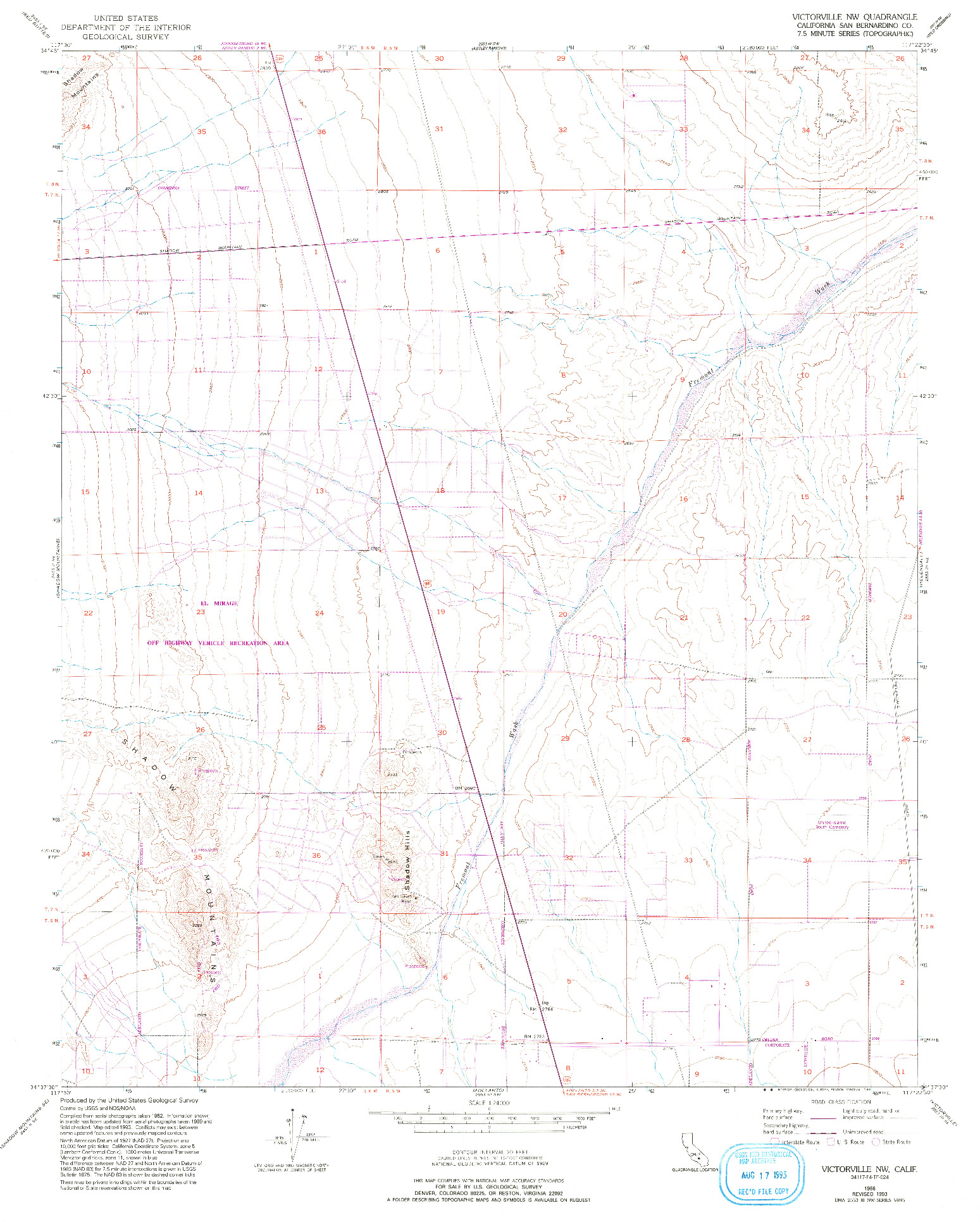 USGS 1:24000-SCALE QUADRANGLE FOR VICTORVILLE NW, CA 1956