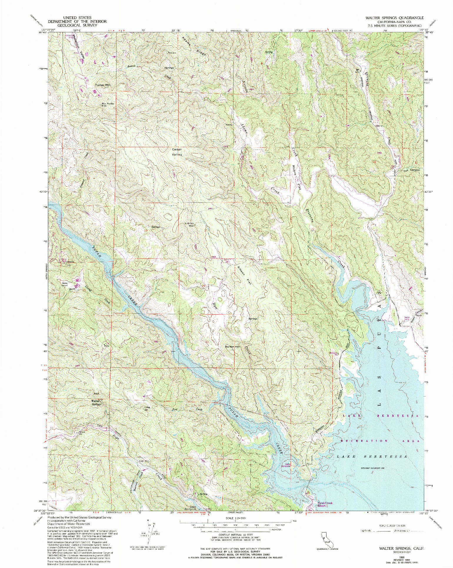 USGS 1:24000-SCALE QUADRANGLE FOR WALTER SPRINGS, CA 1959