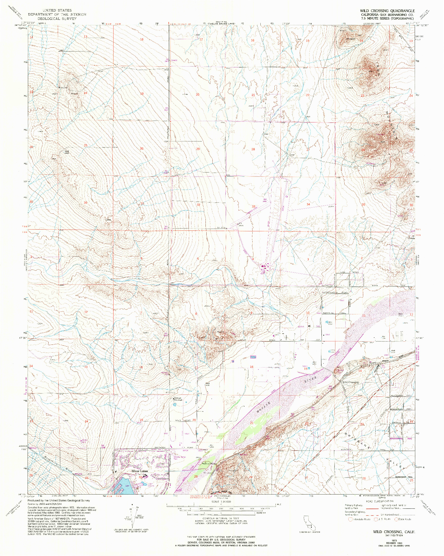 USGS 1:24000-SCALE QUADRANGLE FOR WILD CROSSING, CA 1973