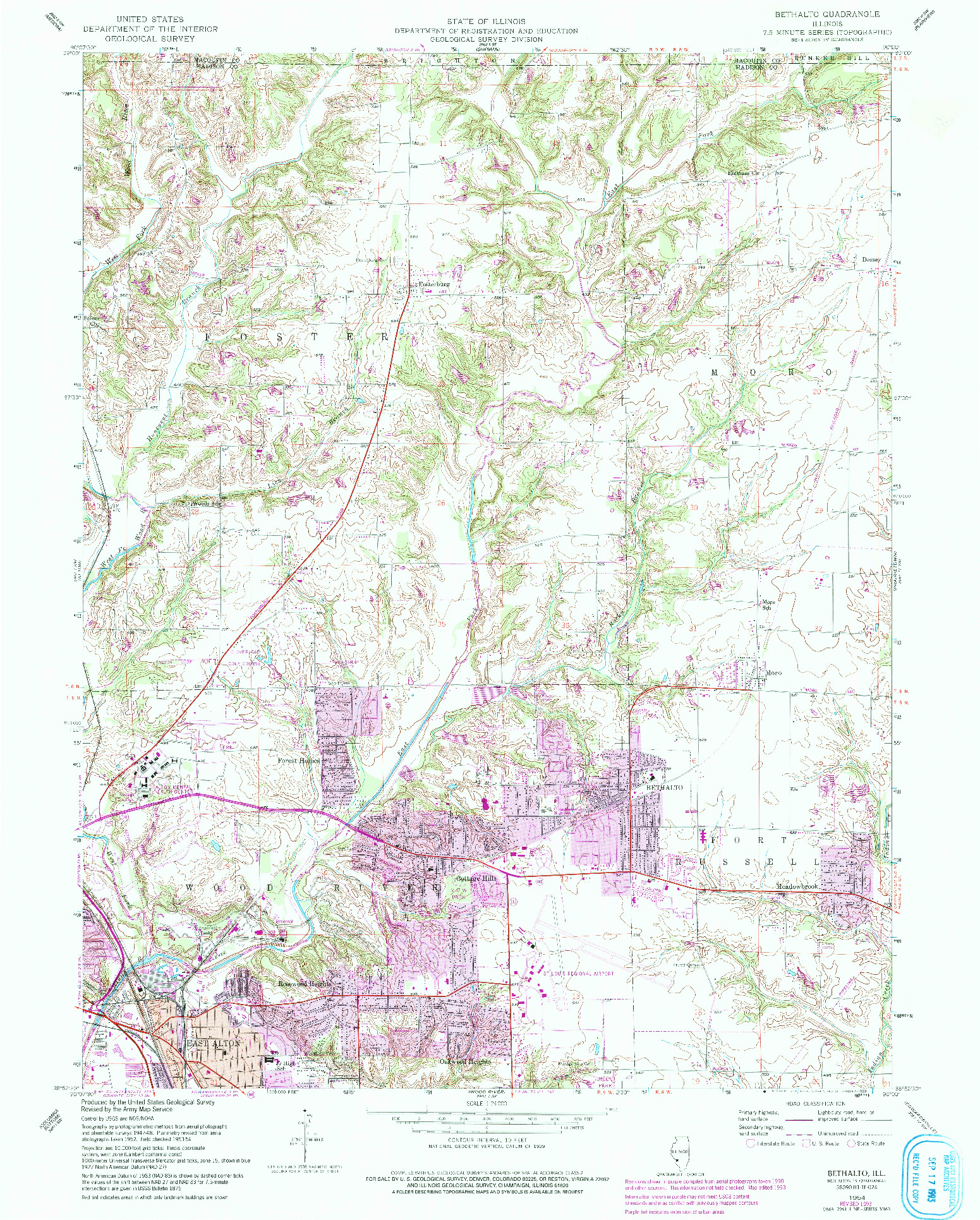 USGS 1:24000-SCALE QUADRANGLE FOR BETHALTO, IL 1954