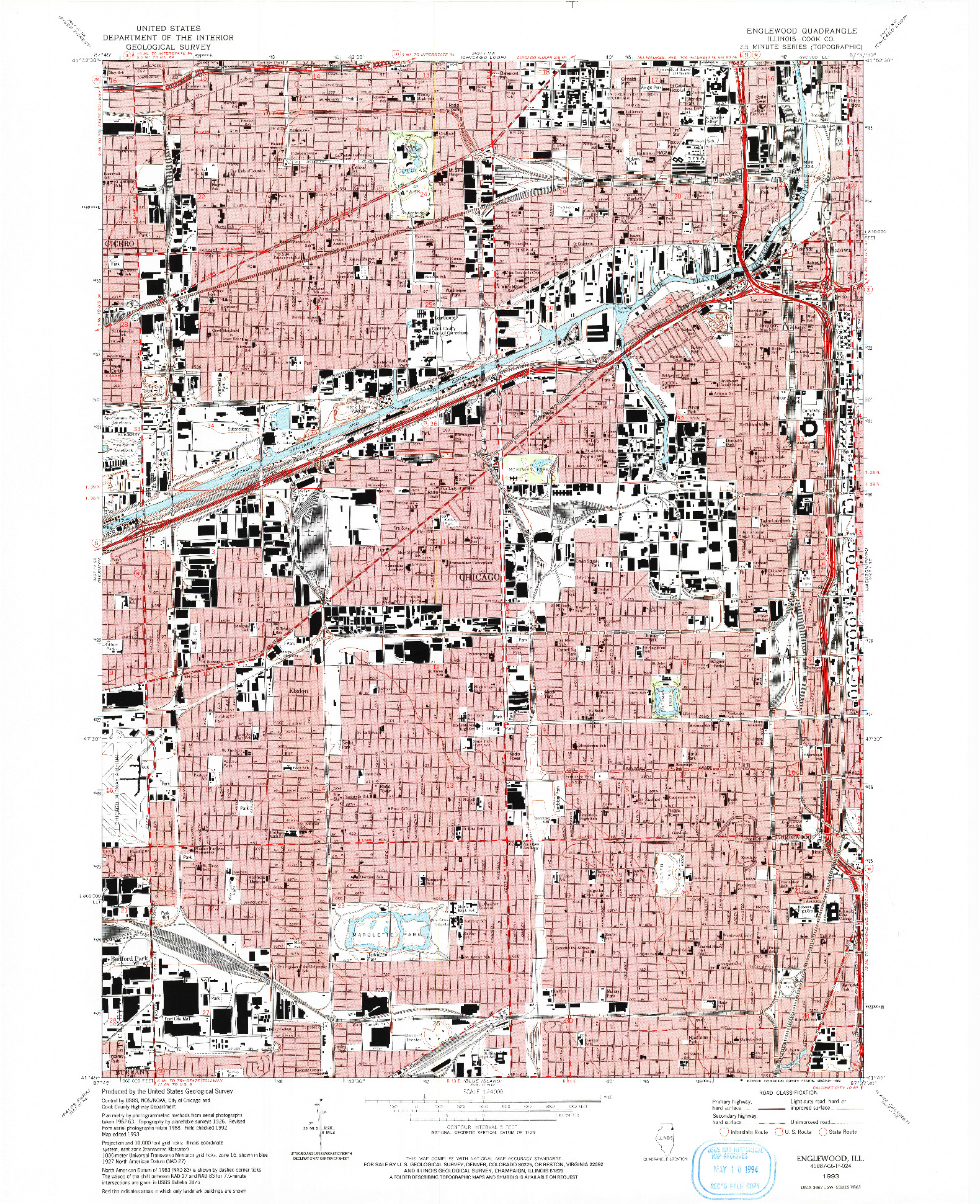 USGS 1:24000-SCALE QUADRANGLE FOR ENGLEWOOD, IL 1993