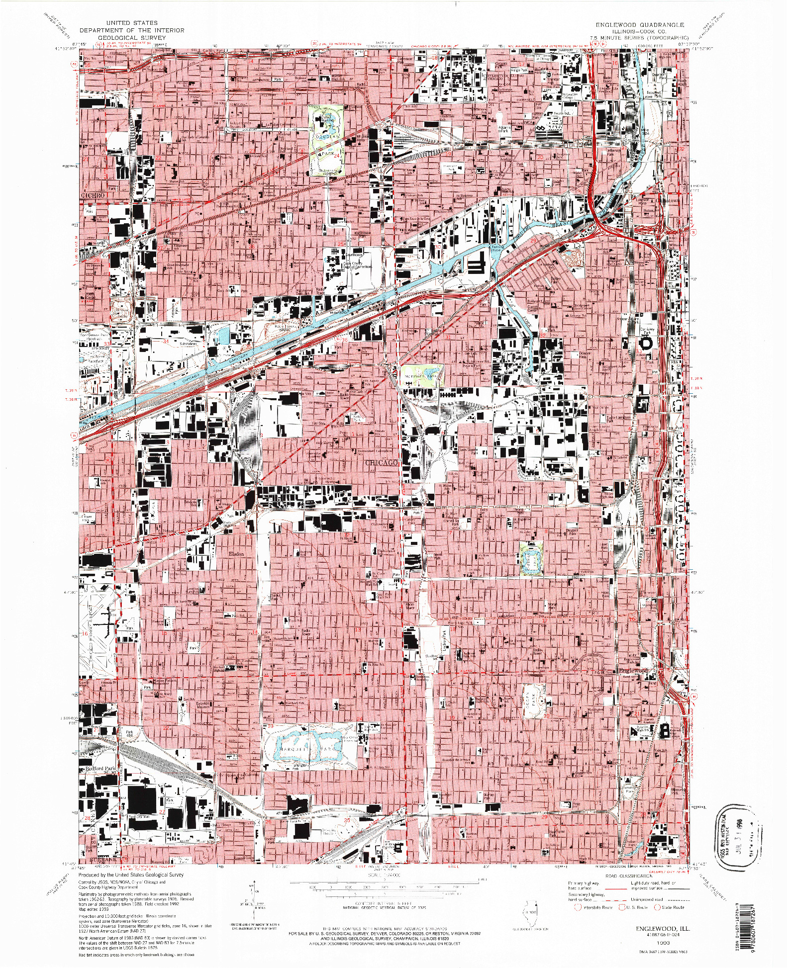 USGS 1:24000-SCALE QUADRANGLE FOR ENGLEWOOD, IL 1993