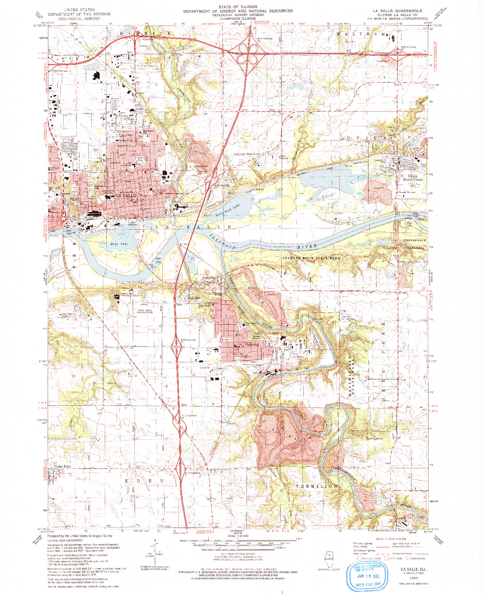 USGS 1:24000-SCALE QUADRANGLE FOR LA SALLE, IL 1993