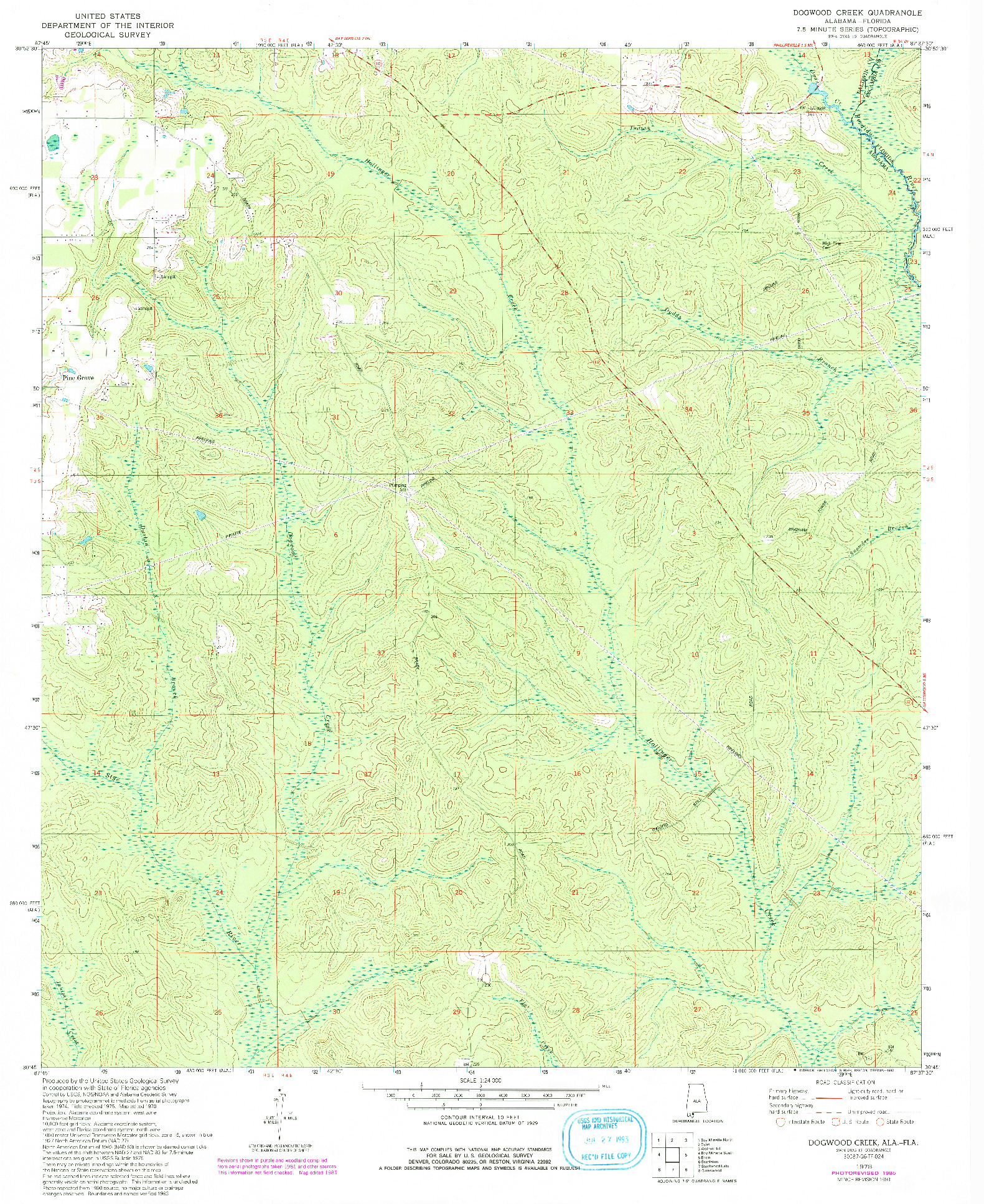 USGS 1:24000-SCALE QUADRANGLE FOR DOGWOOD CREEK, AL 1978