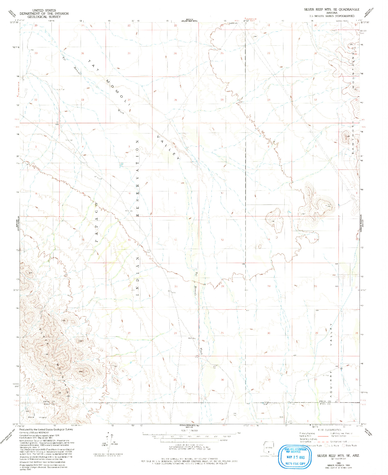 USGS 1:24000-SCALE QUADRANGLE FOR SILVER REEF MTS. SE, AZ 1981