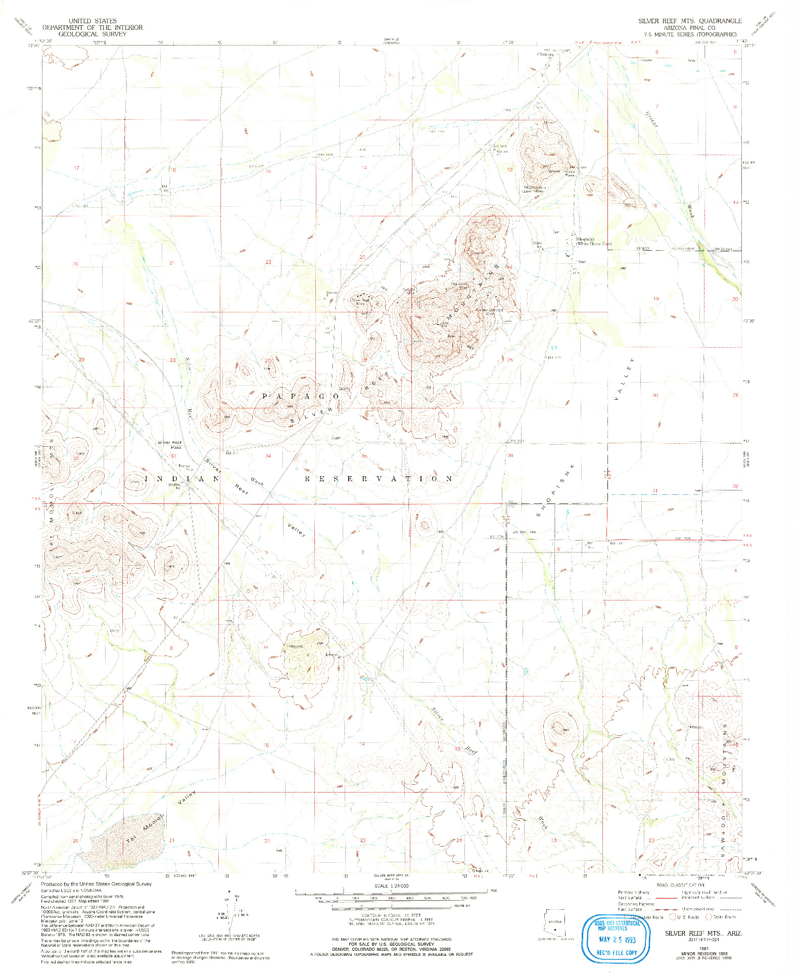 USGS 1:24000-SCALE QUADRANGLE FOR SILVER REEF MTS., AZ 1981