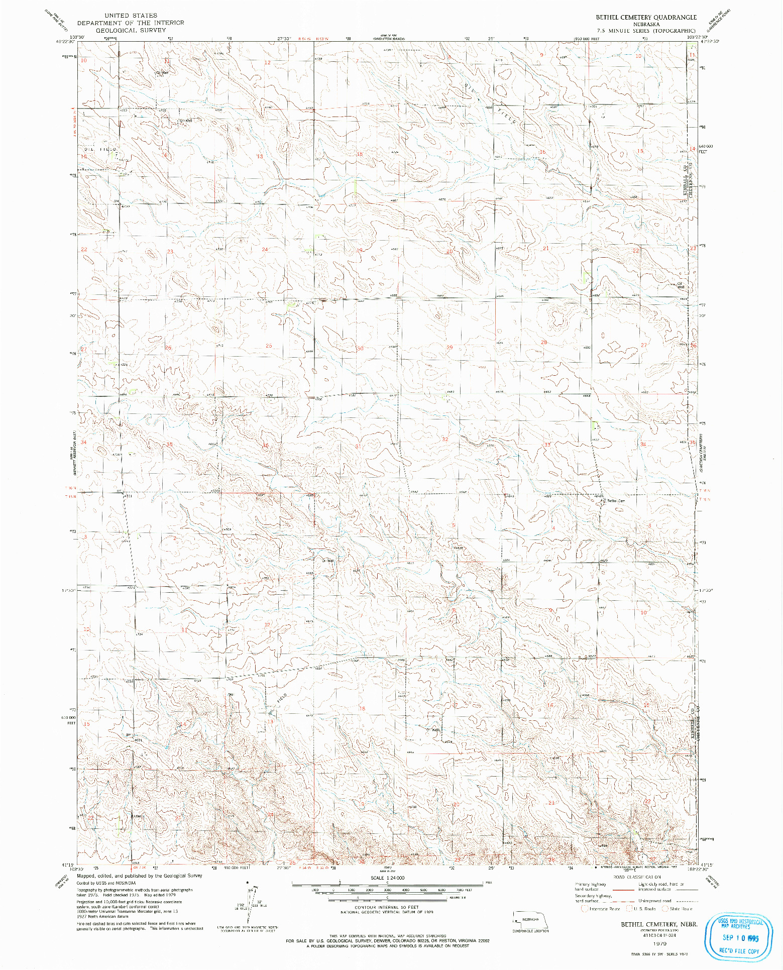USGS 1:24000-SCALE QUADRANGLE FOR BETHEL CEMETERY, NE 1979