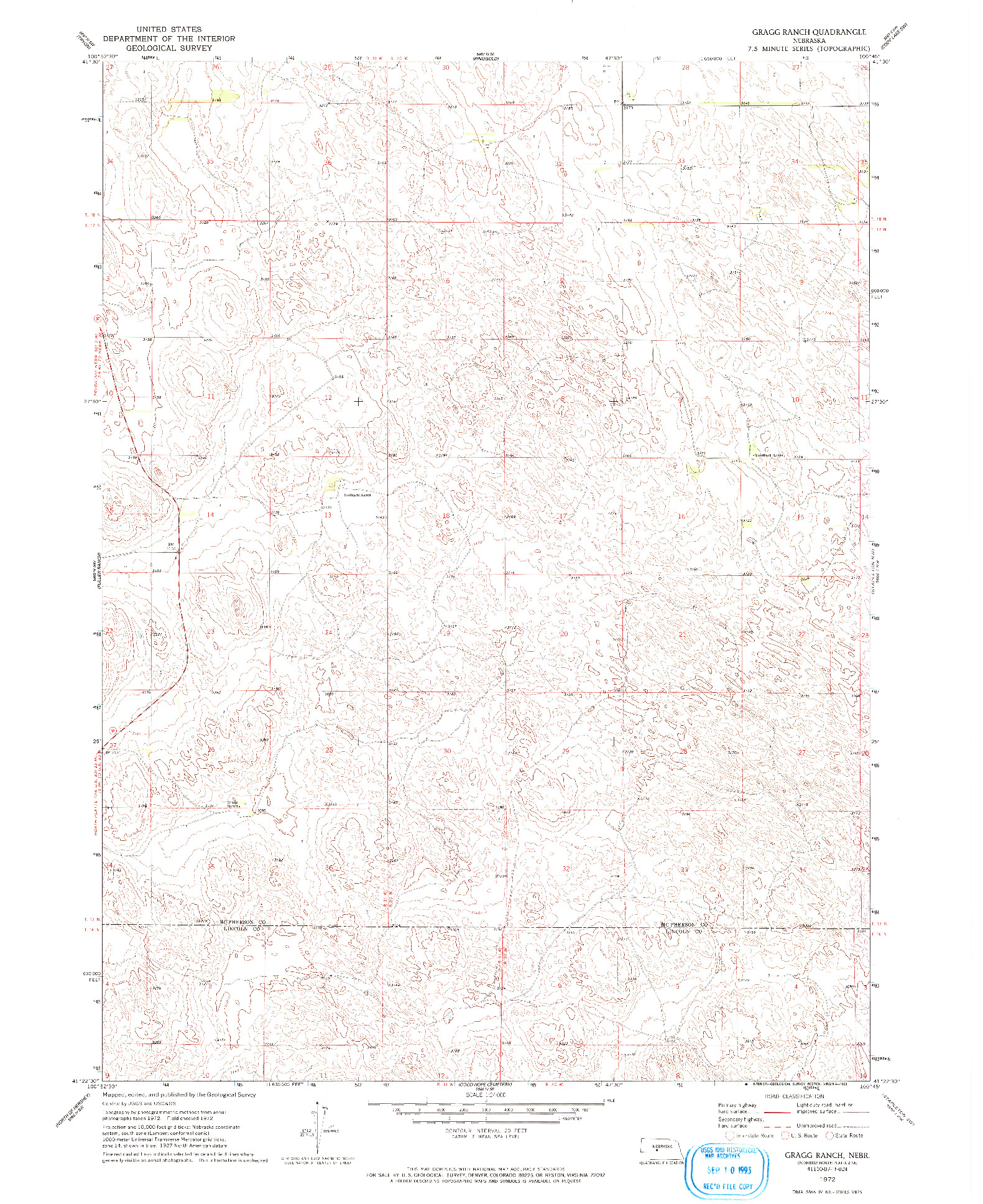 USGS 1:24000-SCALE QUADRANGLE FOR GRAGG RANCH, NE 1972