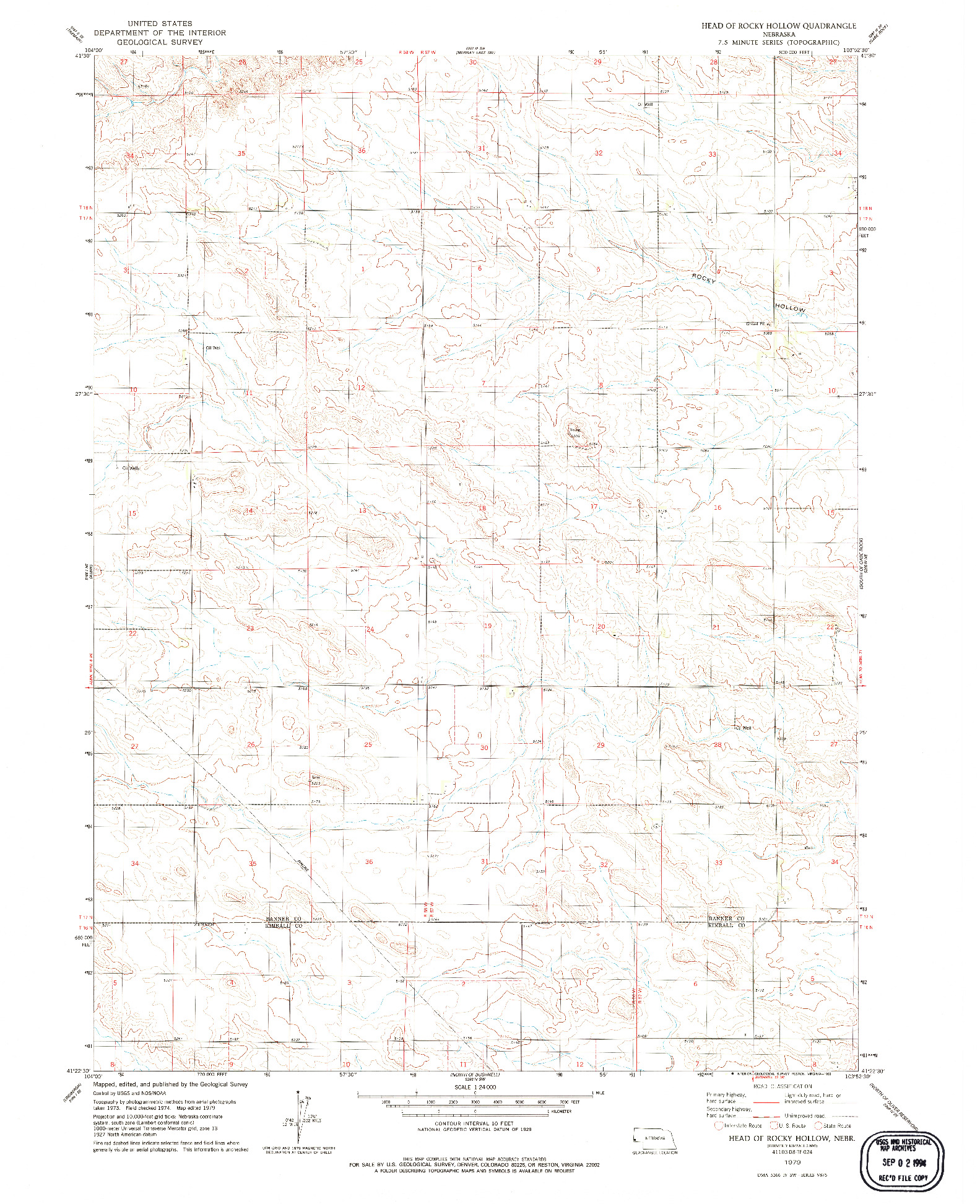 USGS 1:24000-SCALE QUADRANGLE FOR HEAD OF ROCKY HOLLOW, NE 1979