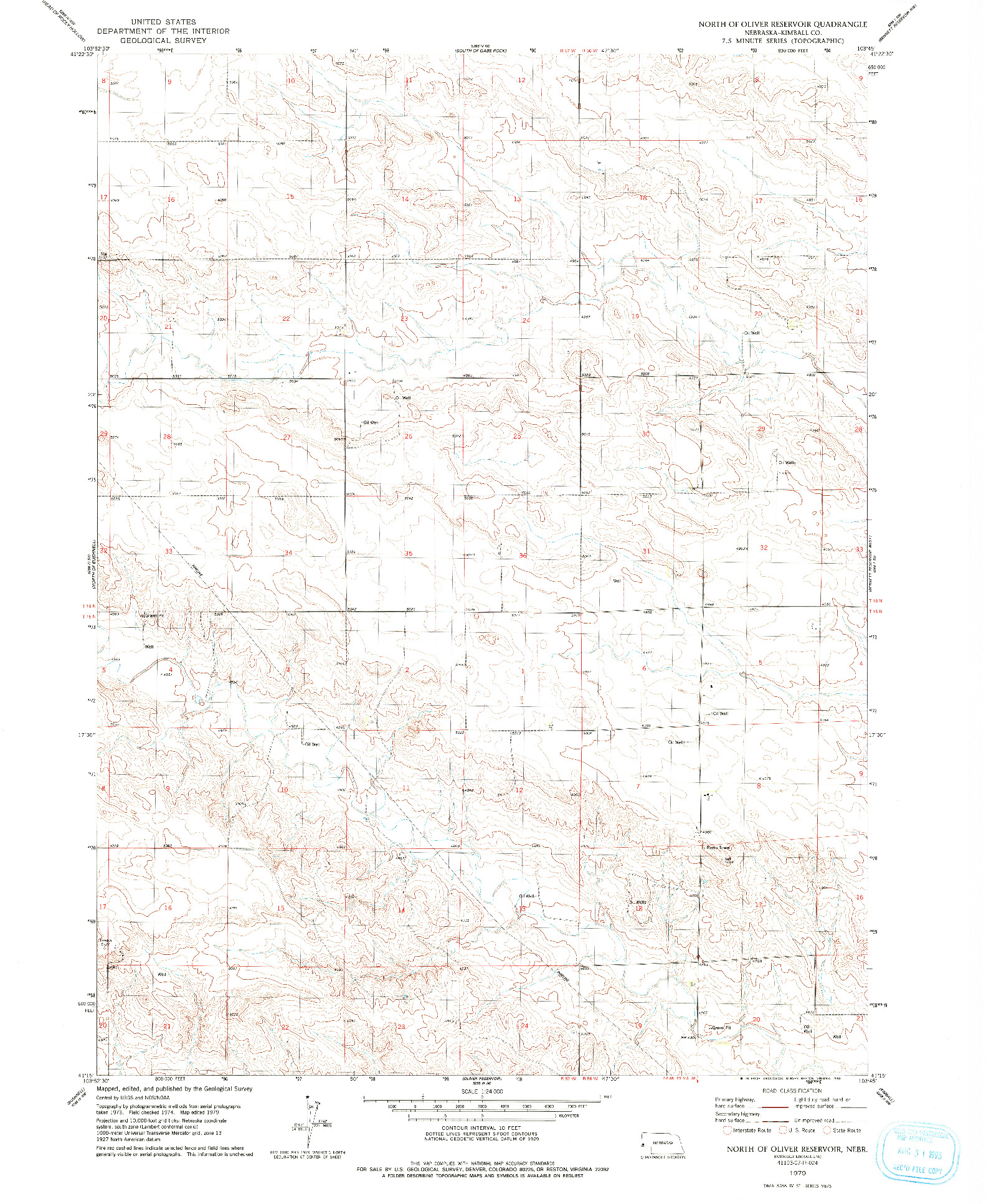 USGS 1:24000-SCALE QUADRANGLE FOR NORTH OF OLIVER RESERVOIR, NE 1979