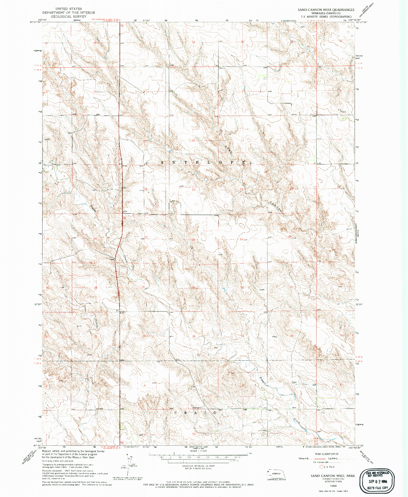 USGS 1:24000-SCALE QUADRANGLE FOR SAND CANYON WEST, NE 1966