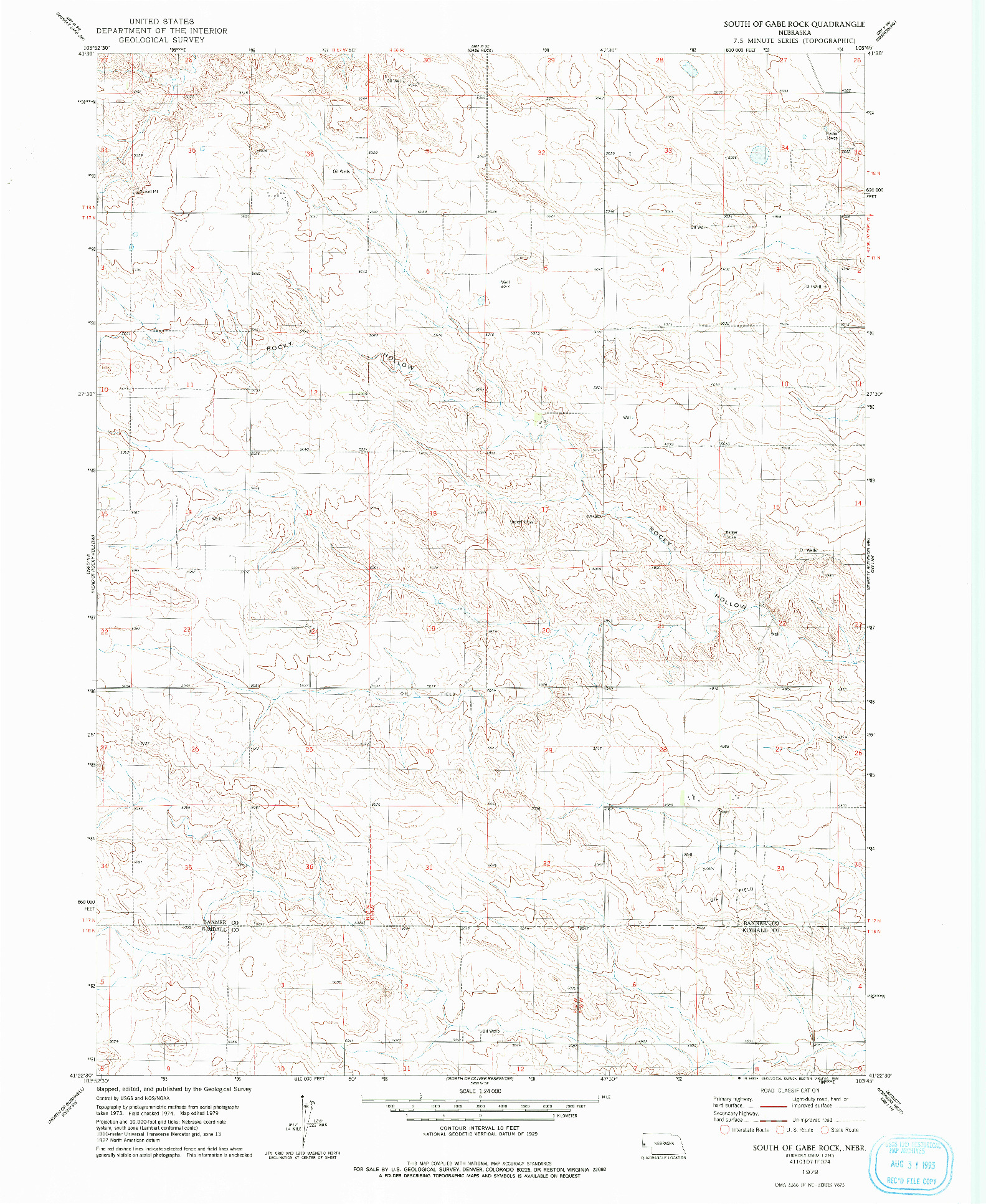 USGS 1:24000-SCALE QUADRANGLE FOR SOUTH OF GABE ROCK, NE 1979