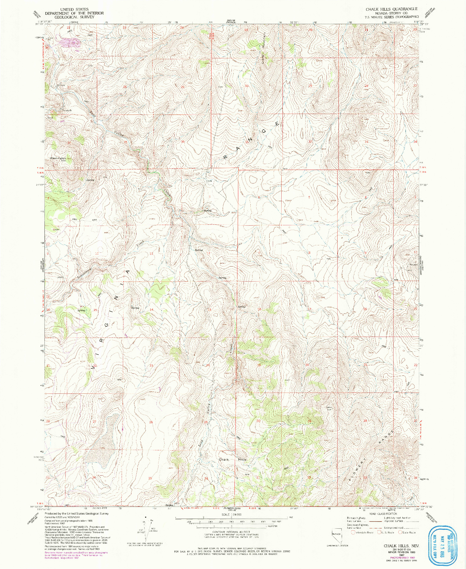 USGS 1:24000-SCALE QUADRANGLE FOR CHALK HILLS, NV 1967