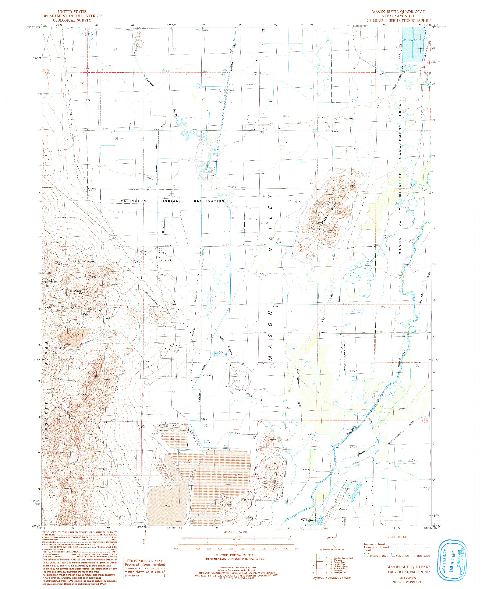 USGS 1:24000-SCALE QUADRANGLE FOR MASON BUTTE, NV 1987
