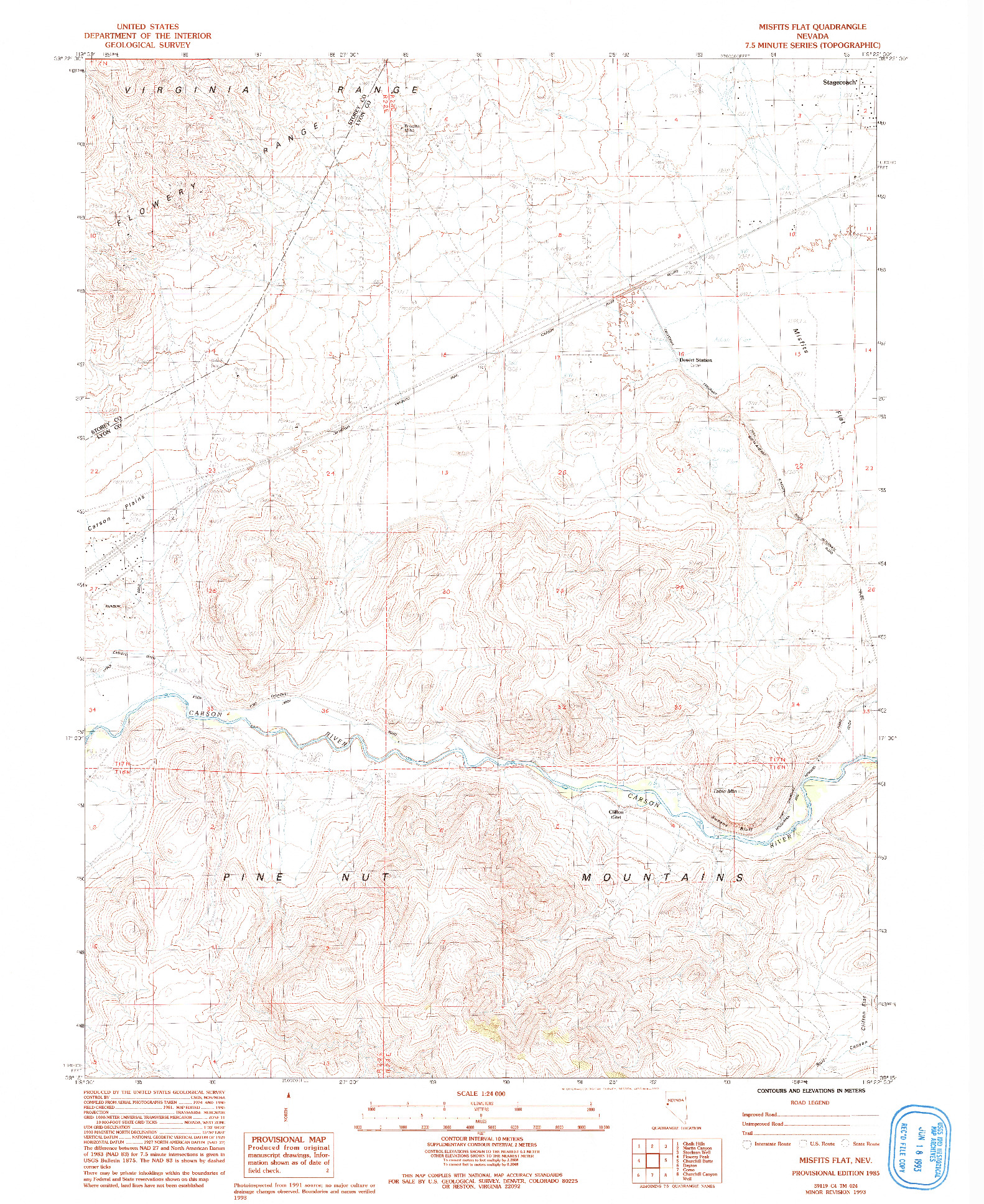 USGS 1:24000-SCALE QUADRANGLE FOR MISFITS FLAT, NV 1985