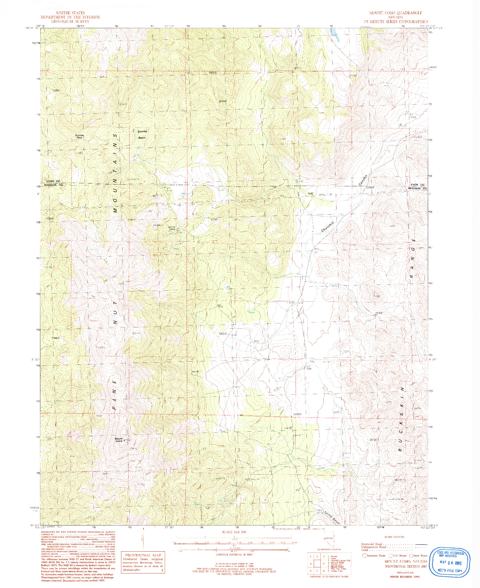 USGS 1:24000-SCALE QUADRANGLE FOR MOUNT COMO, NV 1987