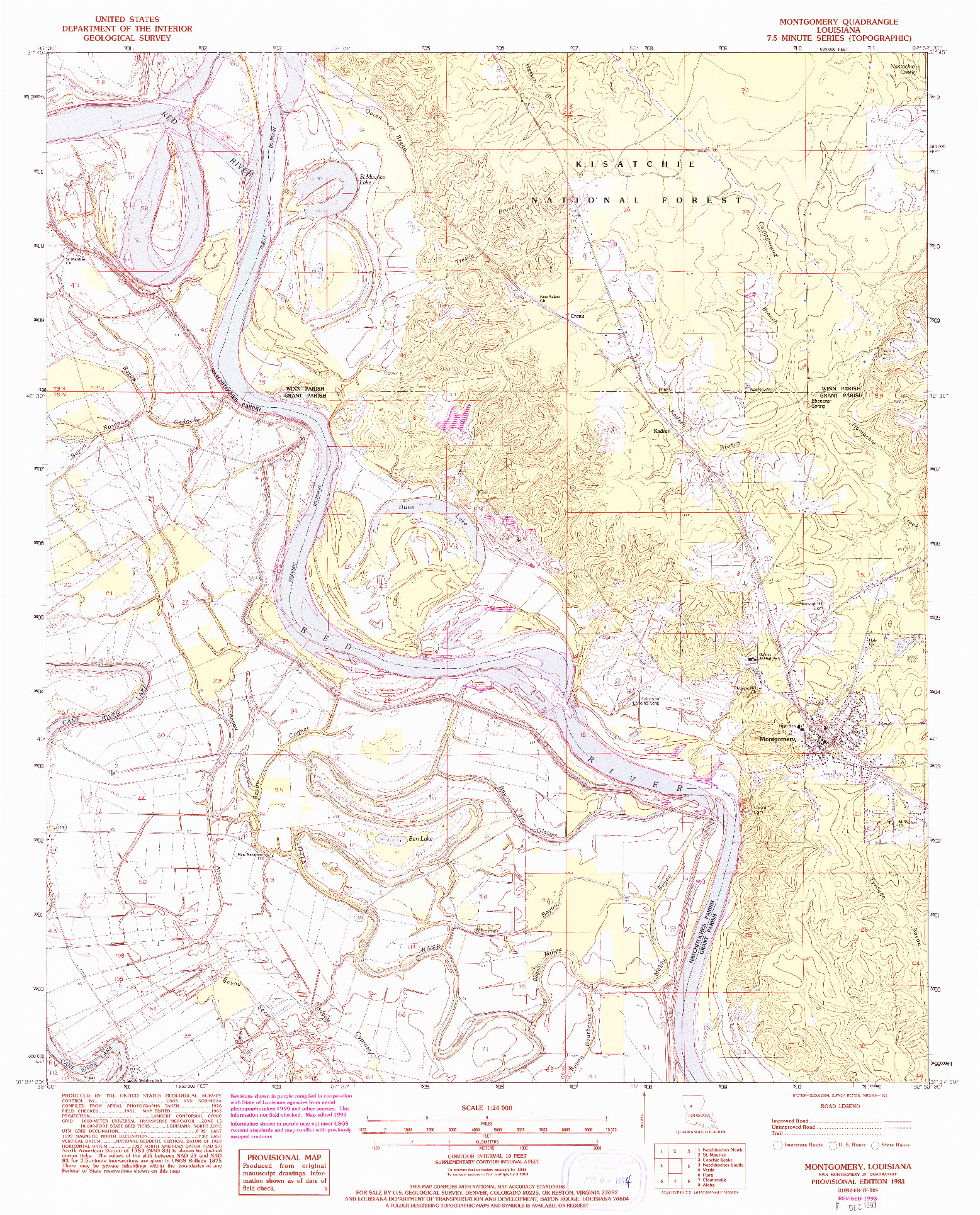 USGS 1:24000-SCALE QUADRANGLE FOR MONTGOMERY, LA 1983