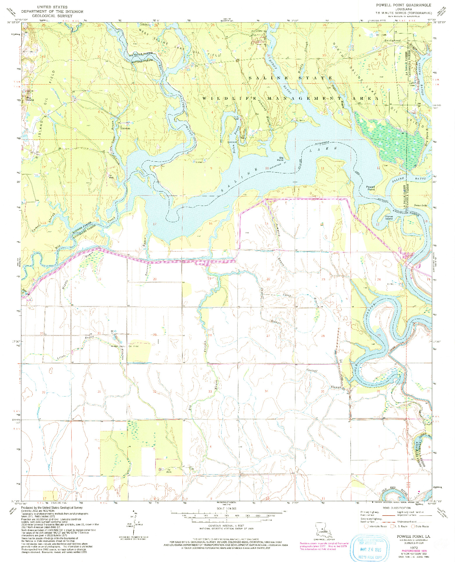 USGS 1:24000-SCALE QUADRANGLE FOR POWELL POINT, LA 1972