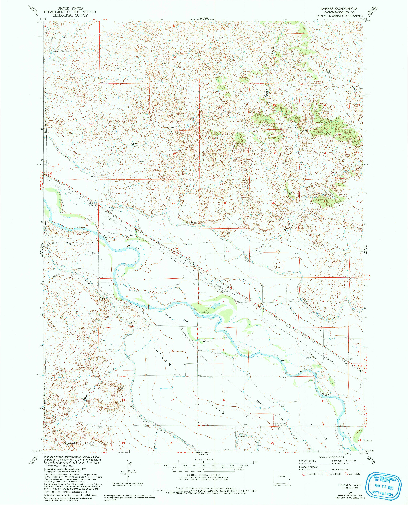USGS 1:24000-SCALE QUADRANGLE FOR BARNES, WY 1960