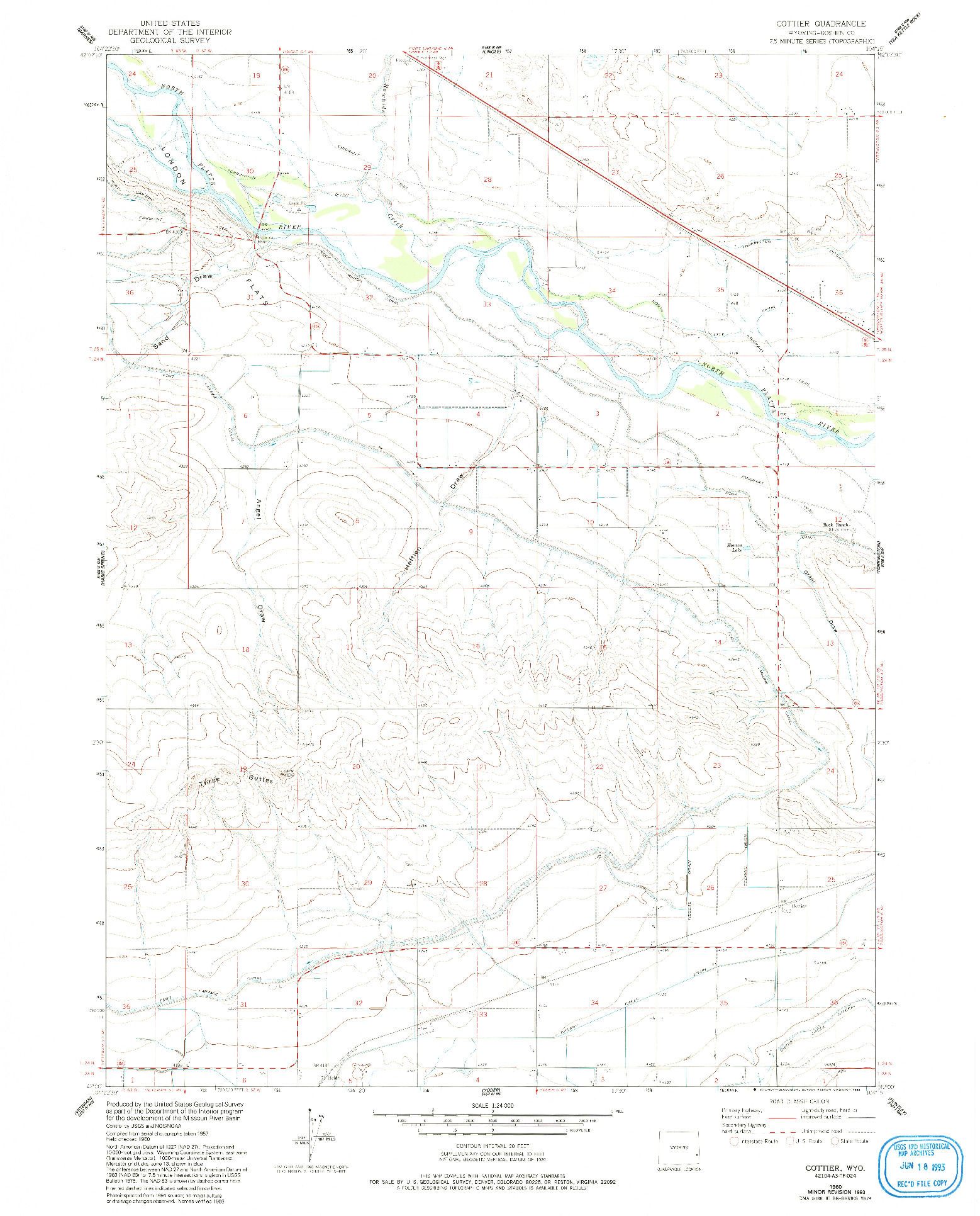USGS 1:24000-SCALE QUADRANGLE FOR COTTIER, WY 1960