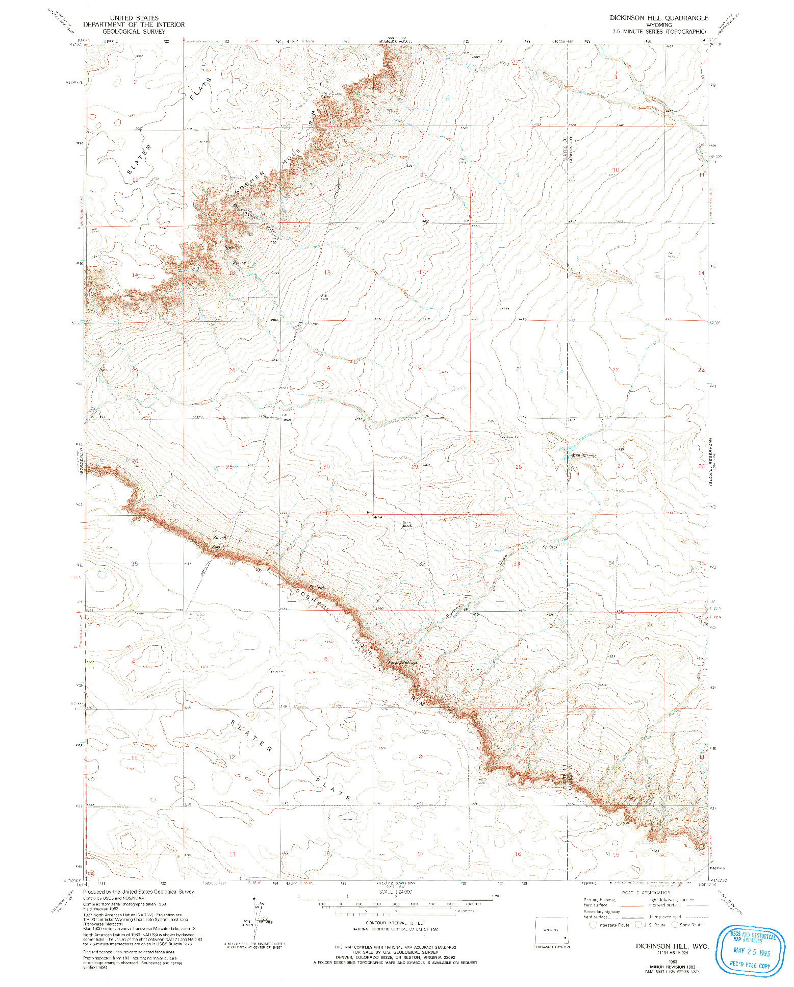 USGS 1:24000-SCALE QUADRANGLE FOR DICKINSON HILL, WY 1963