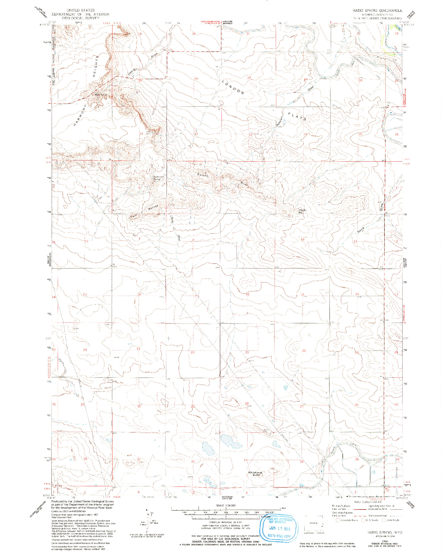 USGS 1:24000-SCALE QUADRANGLE FOR HABIG SPRING, WY 1960