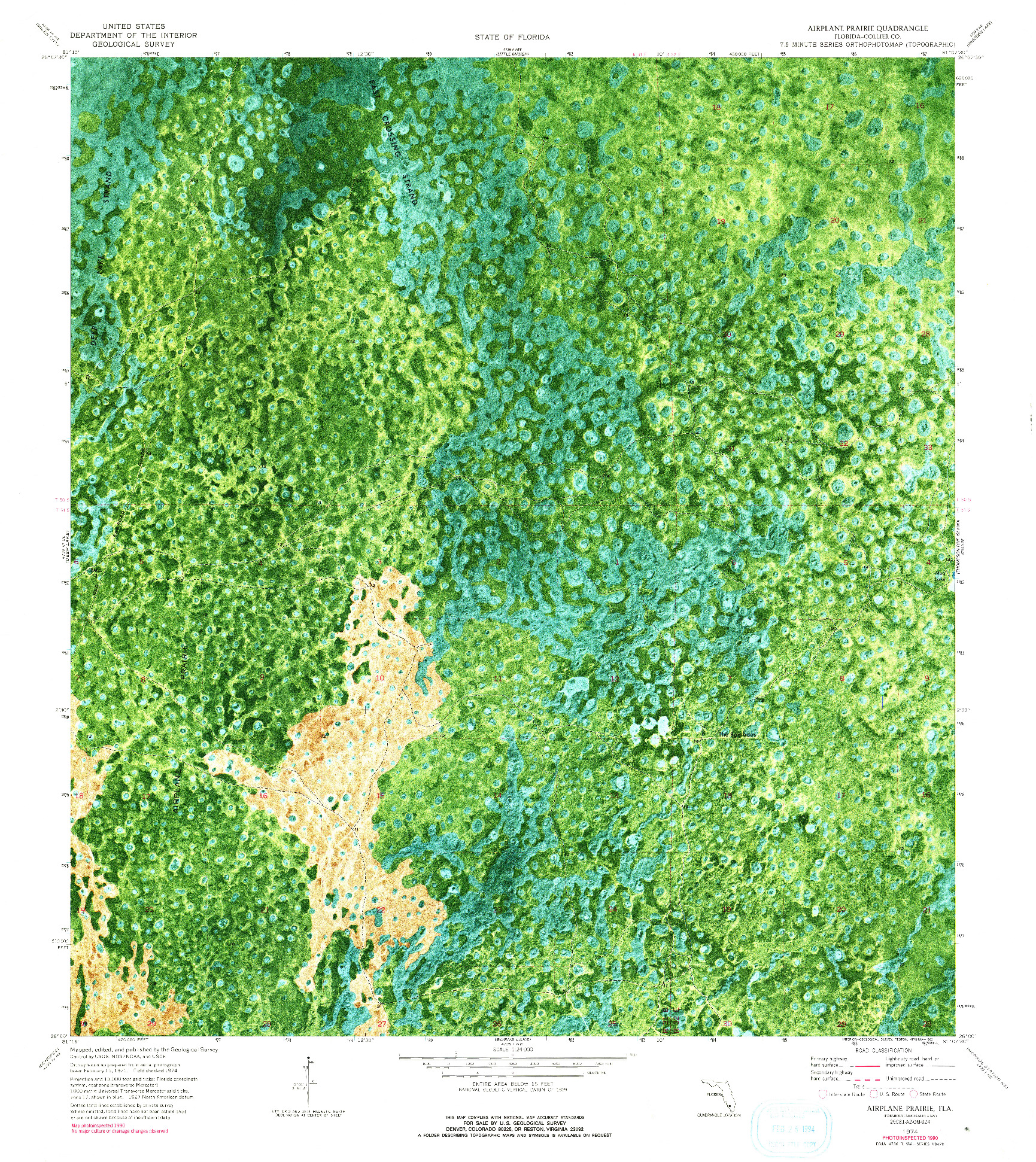 USGS 1:24000-SCALE QUADRANGLE FOR AIRPLANE PRAIRIE, FL 1974