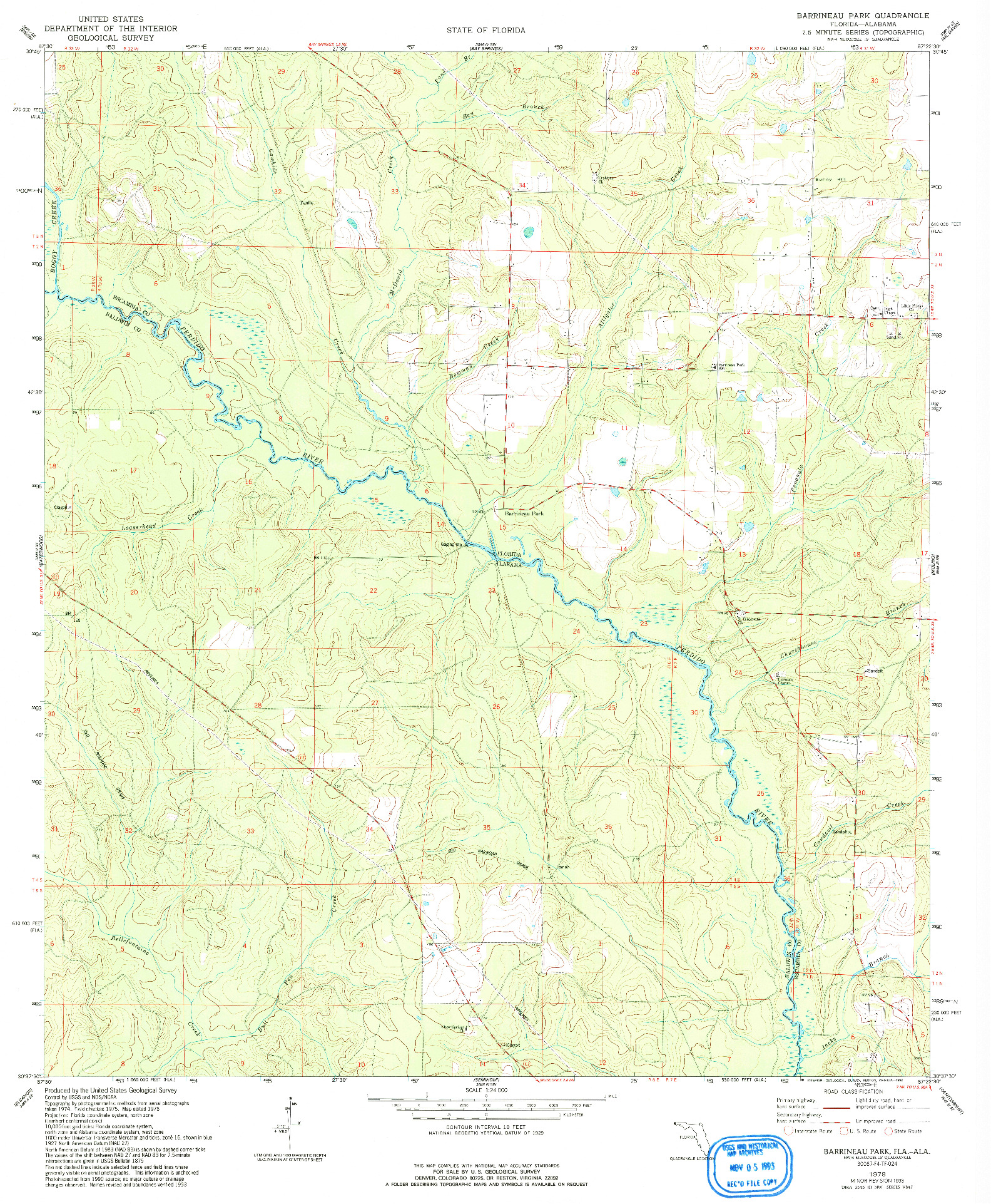 USGS 1:24000-SCALE QUADRANGLE FOR BARRINEAU PARK, FL 1978