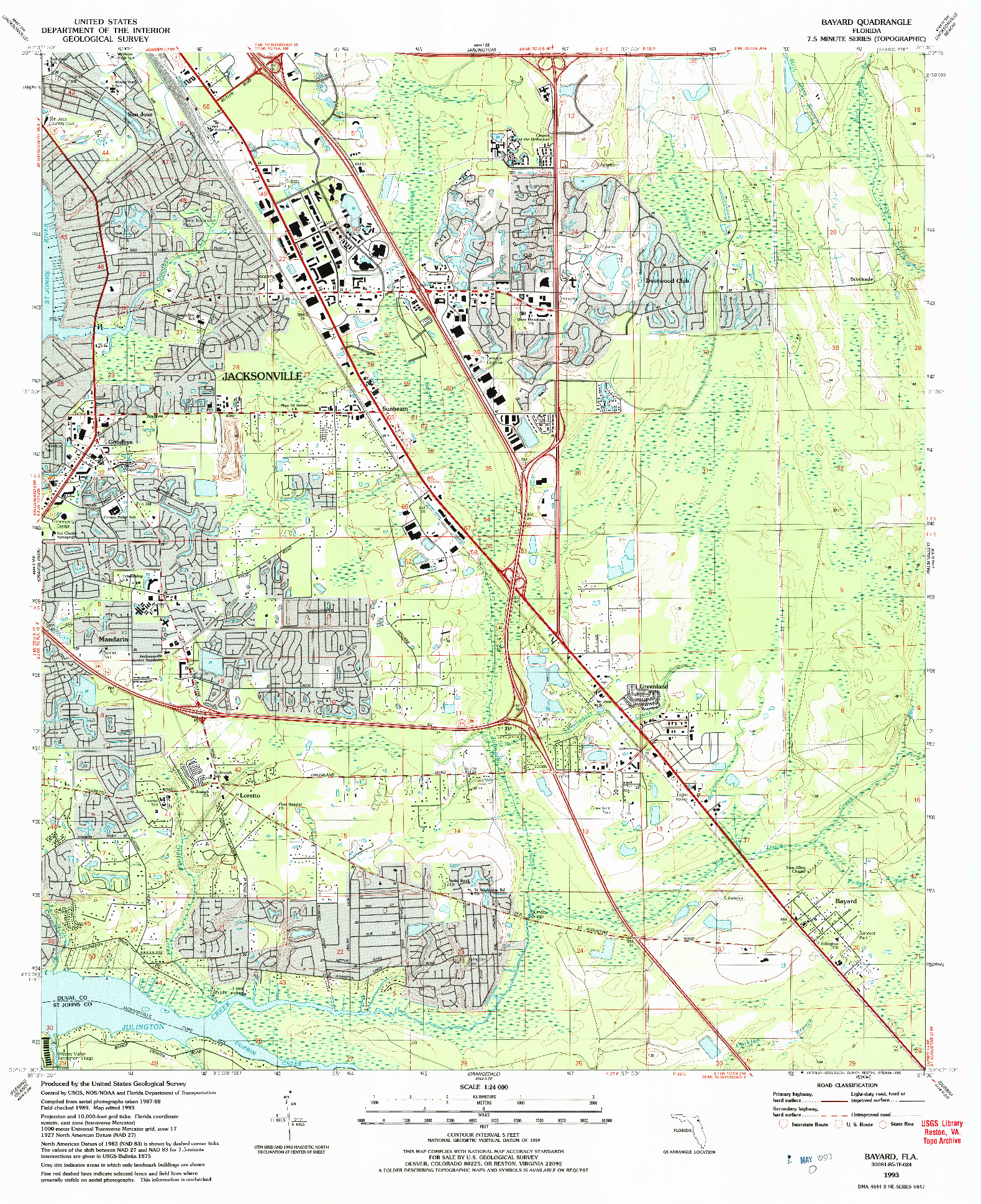 USGS 1:24000-SCALE QUADRANGLE FOR BAYARD, FL 1993
