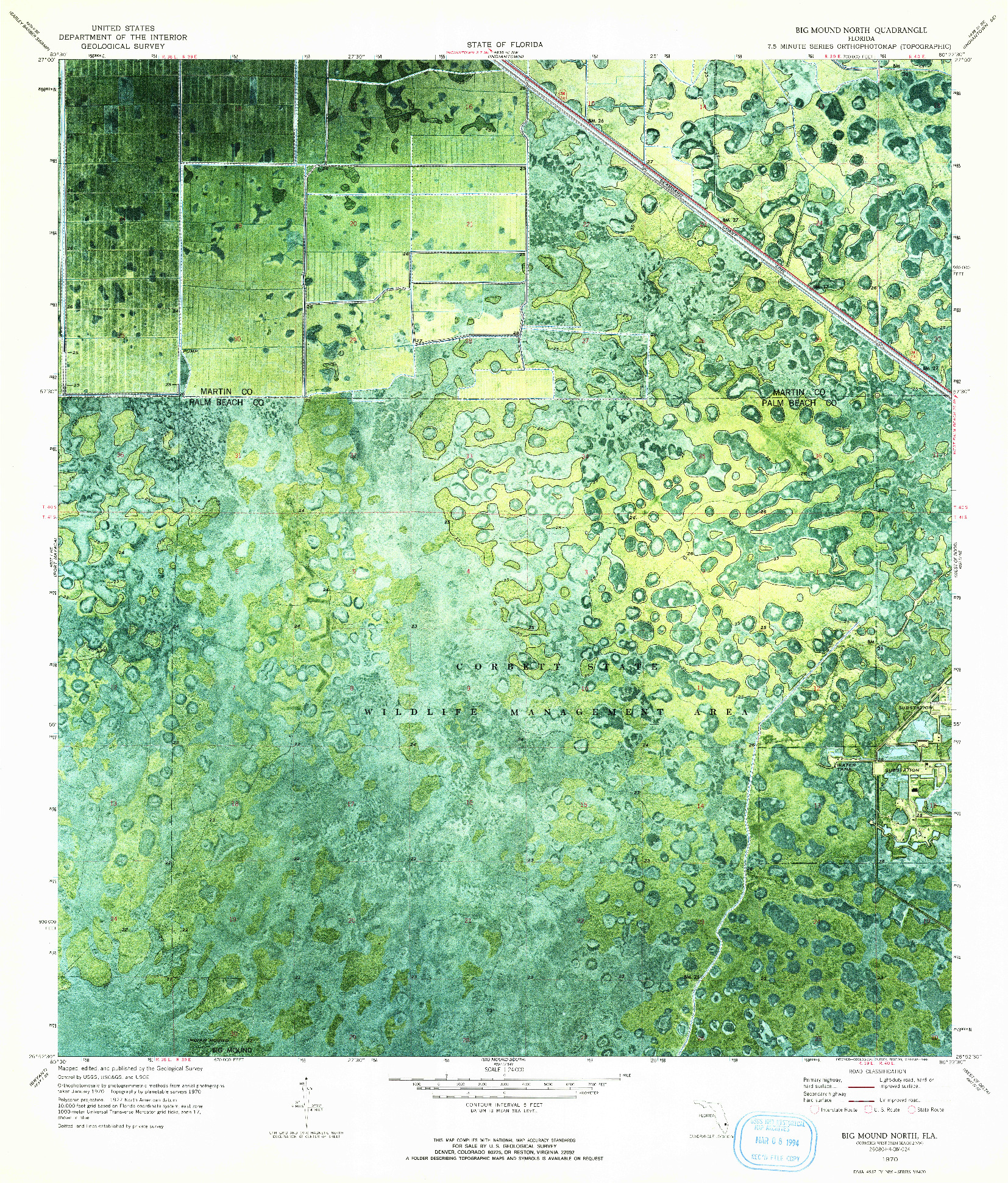 USGS 1:24000-SCALE QUADRANGLE FOR BIG MOUND NORTH, FL 1970