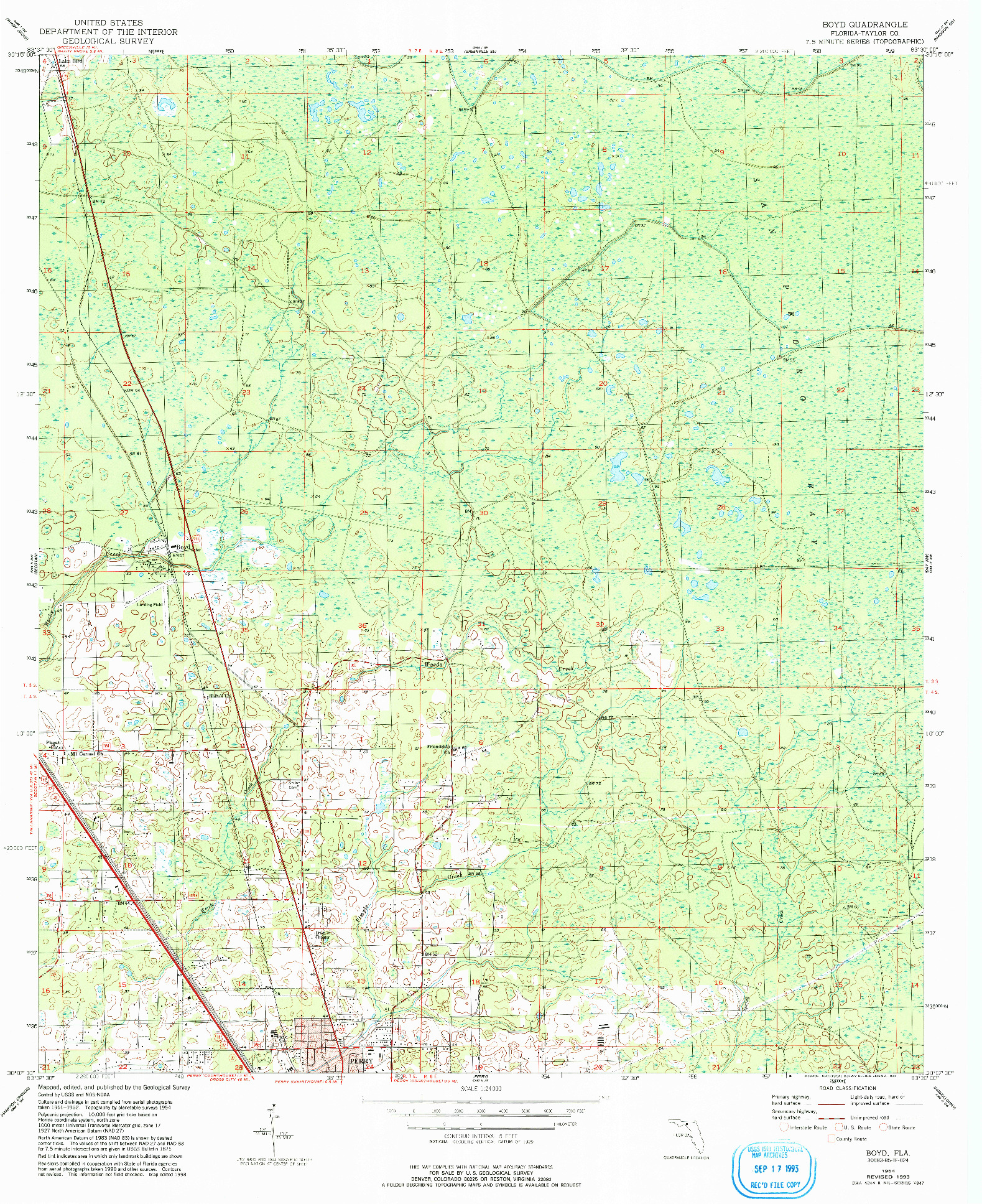 USGS 1:24000-SCALE QUADRANGLE FOR BOYD, FL 1954