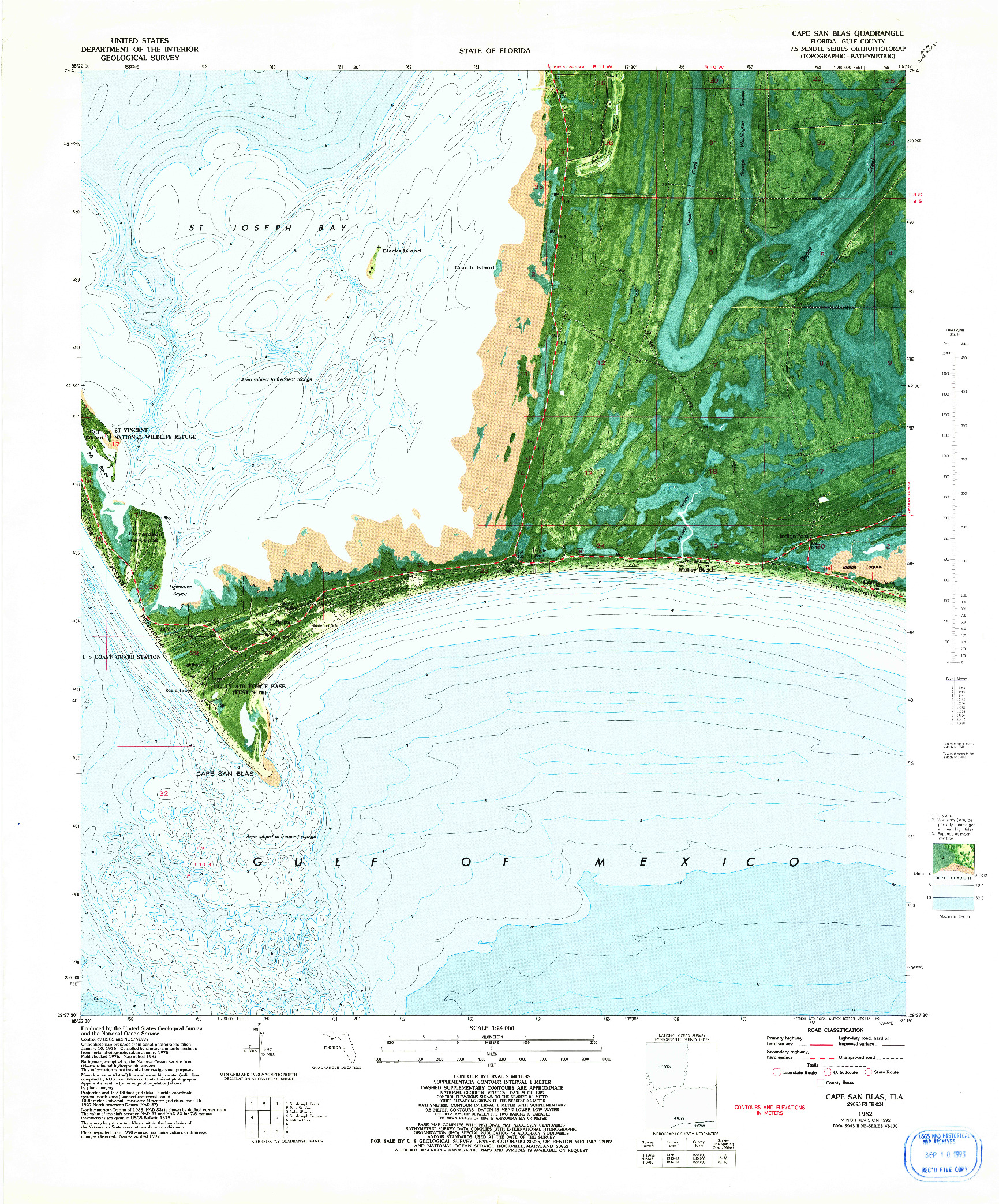 USGS 1:24000-SCALE QUADRANGLE FOR CAPE SAN BLAS, FL 1982