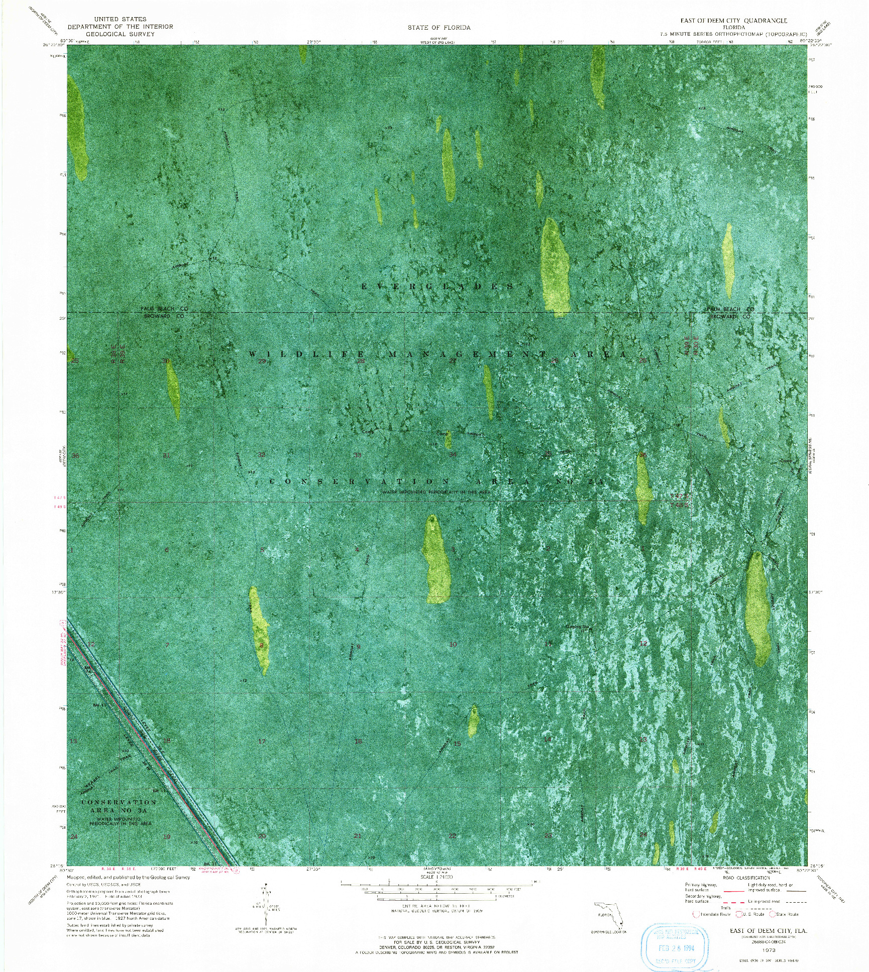 USGS 1:24000-SCALE QUADRANGLE FOR EAST OF DEEM CITY, FL 1973