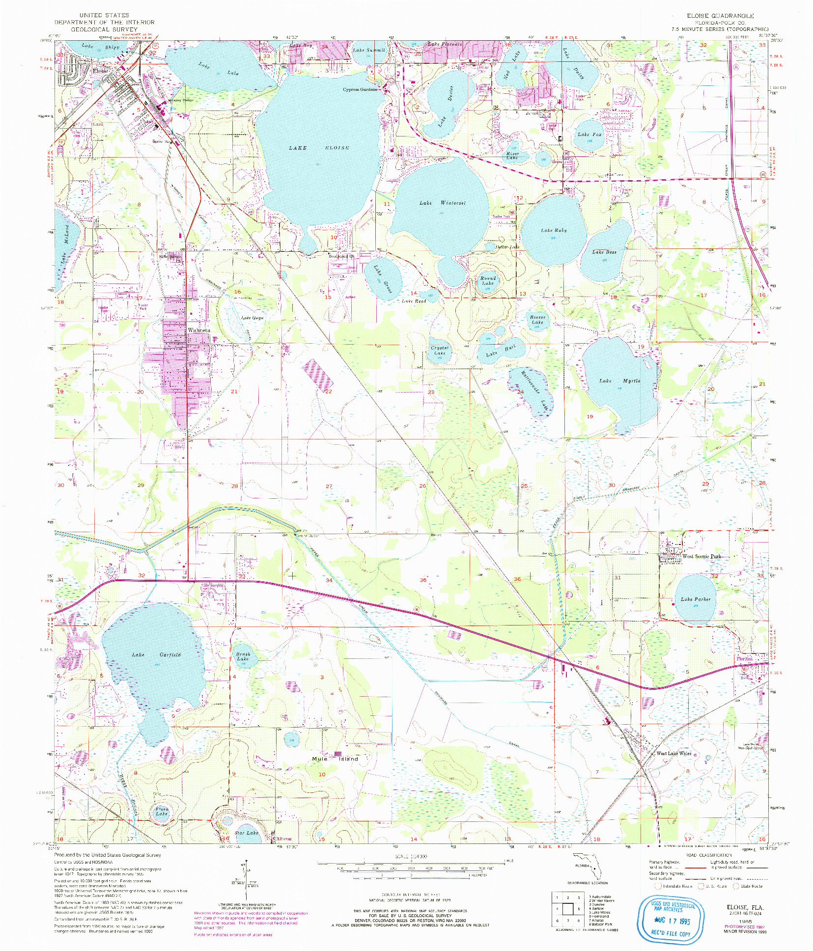 USGS 1:24000-SCALE QUADRANGLE FOR ELOISE, FL 1955