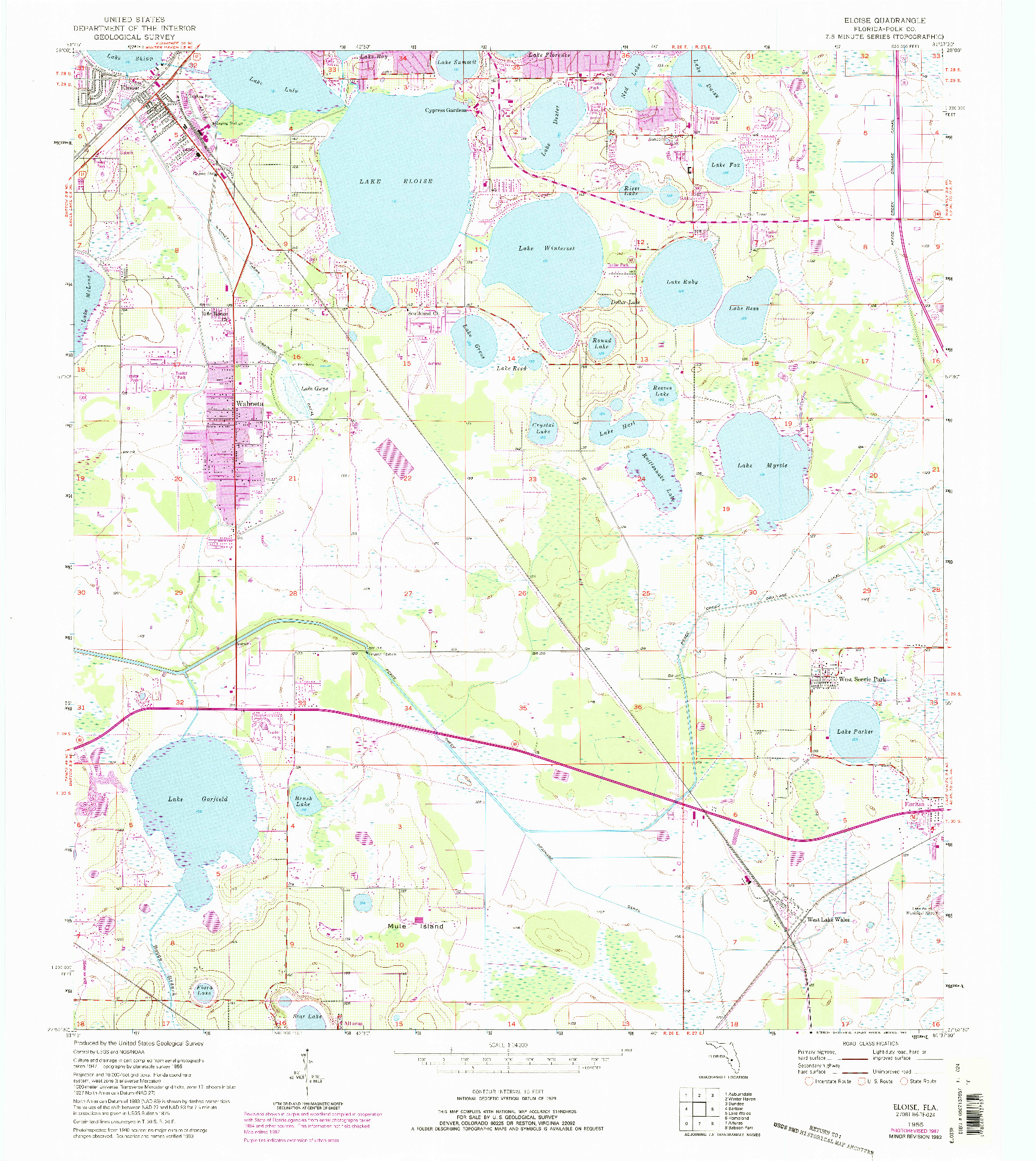 USGS 1:24000-SCALE QUADRANGLE FOR ELOISE, FL 1955