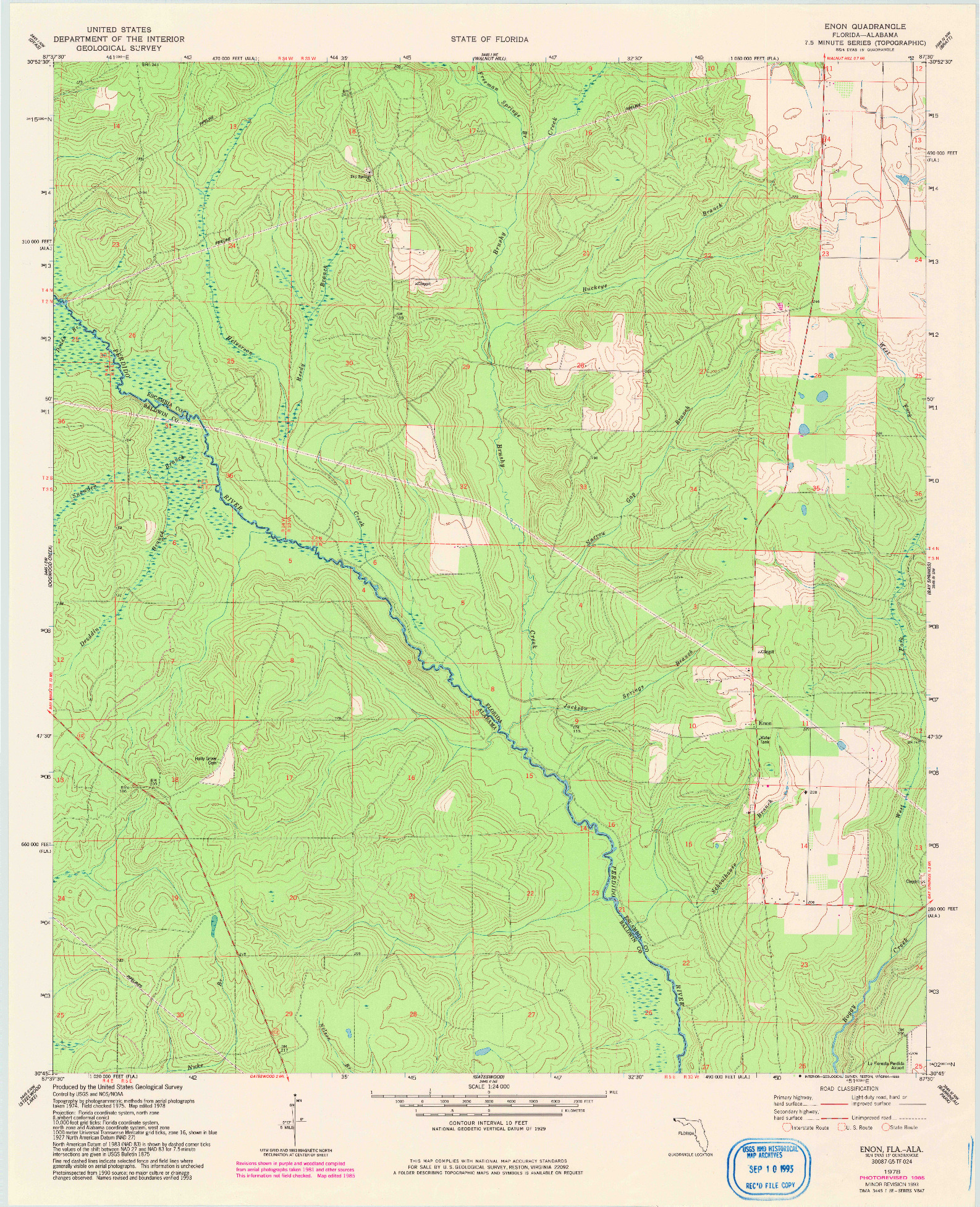 USGS 1:24000-SCALE QUADRANGLE FOR ENON, FL 1978