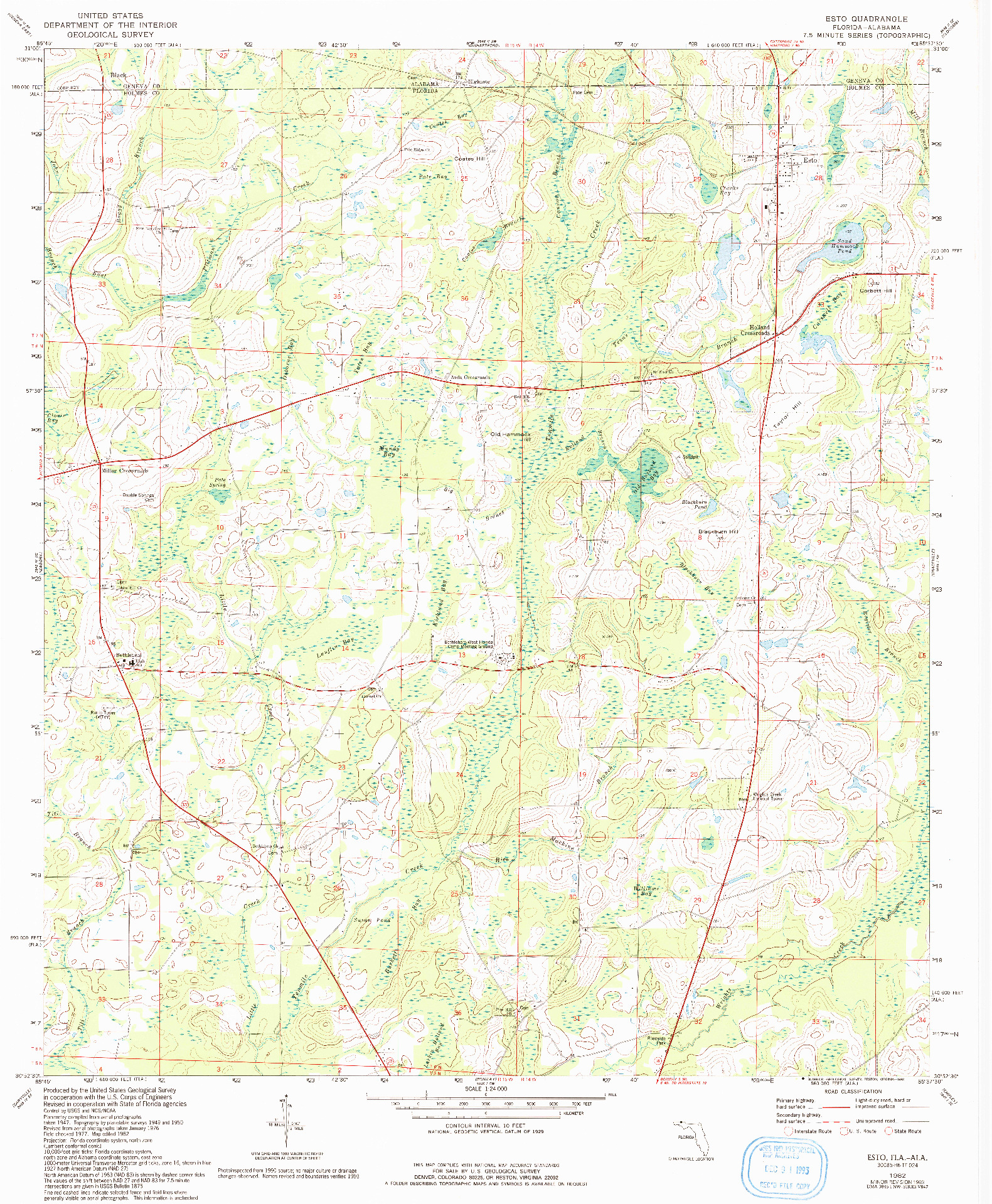 USGS 1:24000-SCALE QUADRANGLE FOR ESTO, FL 1982