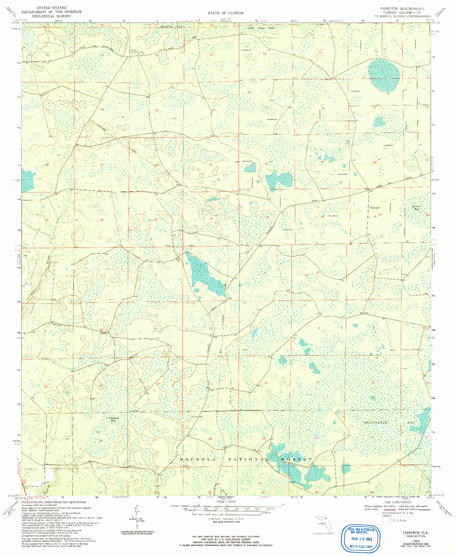 USGS 1:24000-SCALE QUADRANGLE FOR FAIRVIEW, FL 1969