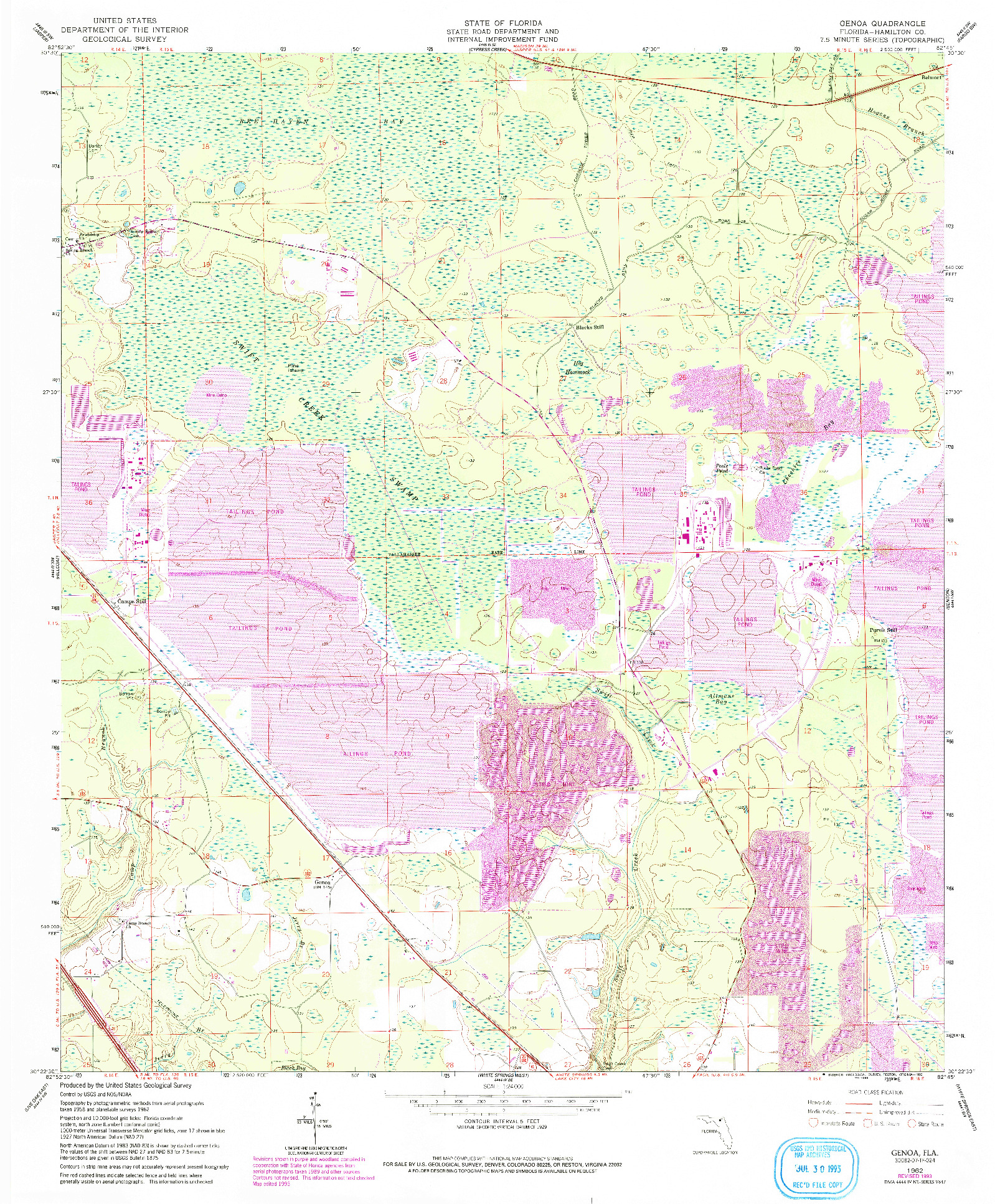 USGS 1:24000-SCALE QUADRANGLE FOR GENOA, FL 1962